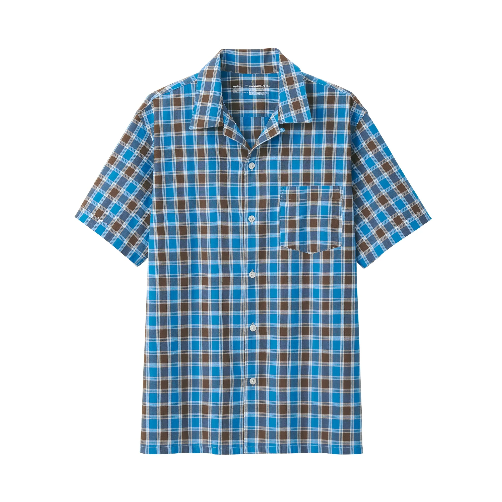 Men's Madras Check Open Collar Shirt - Image 11