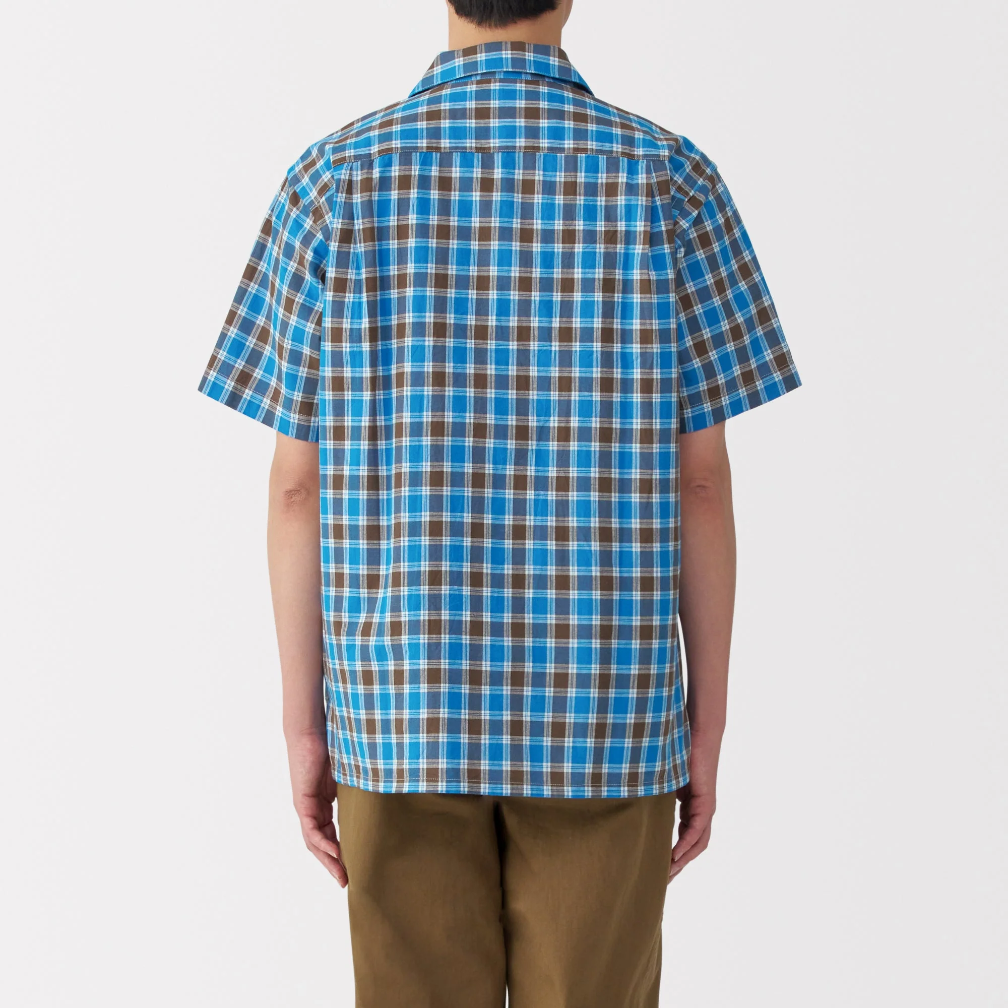 Men's Madras Check Open Collar Shirt - Image 15