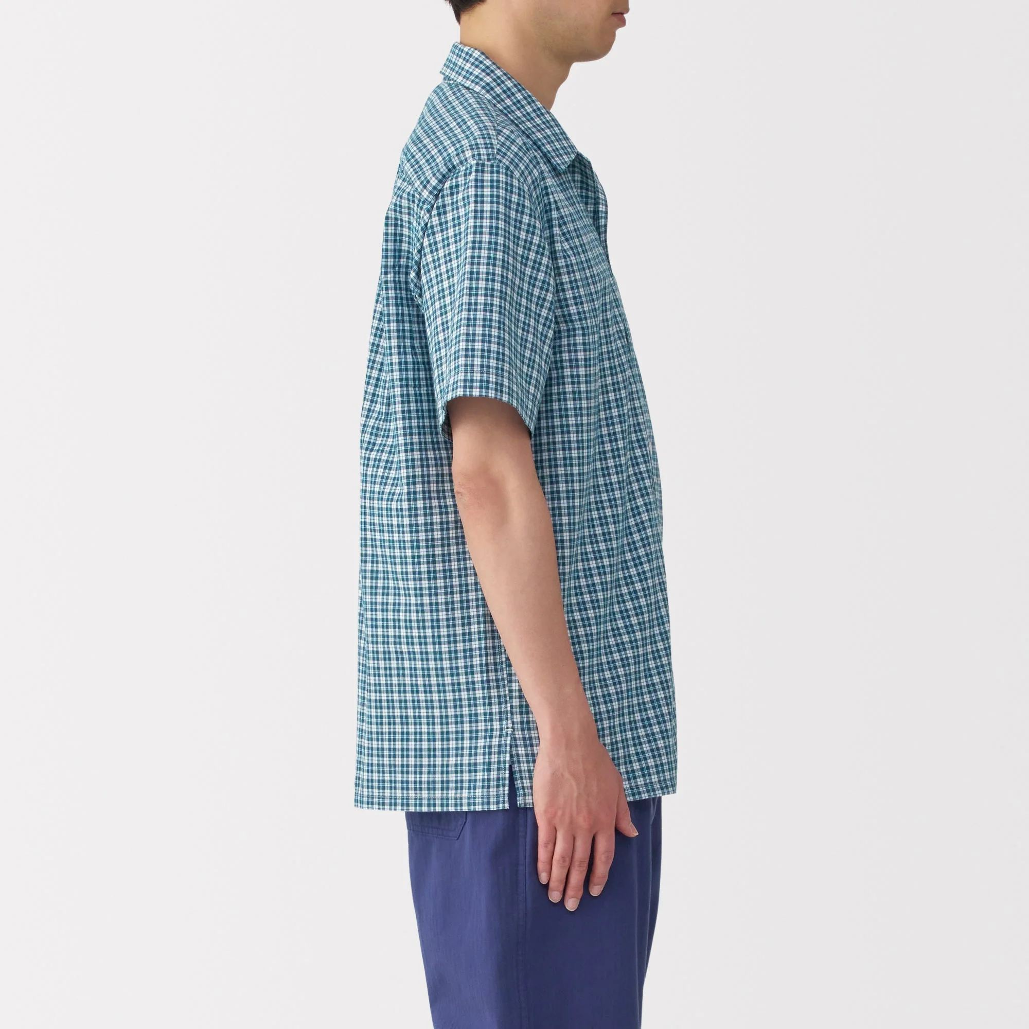 Men's Madras Check Open Collar Shirt - Image 23