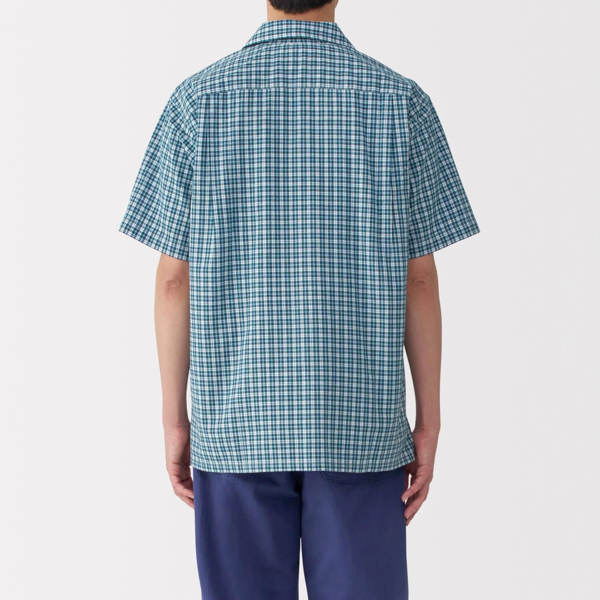 Men's Madras Check Open Collar Shirt - Image 24