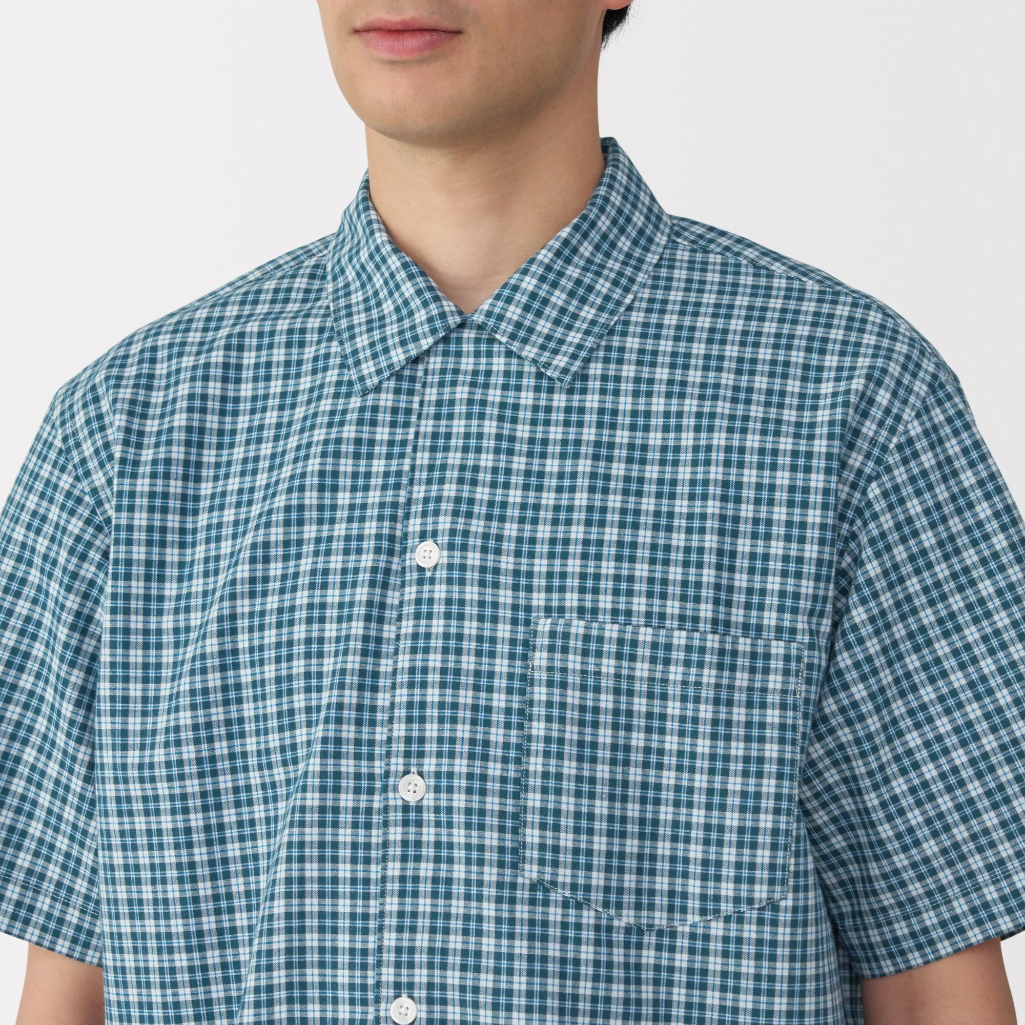 Men's Madras Check Open Collar Shirt - Image 26