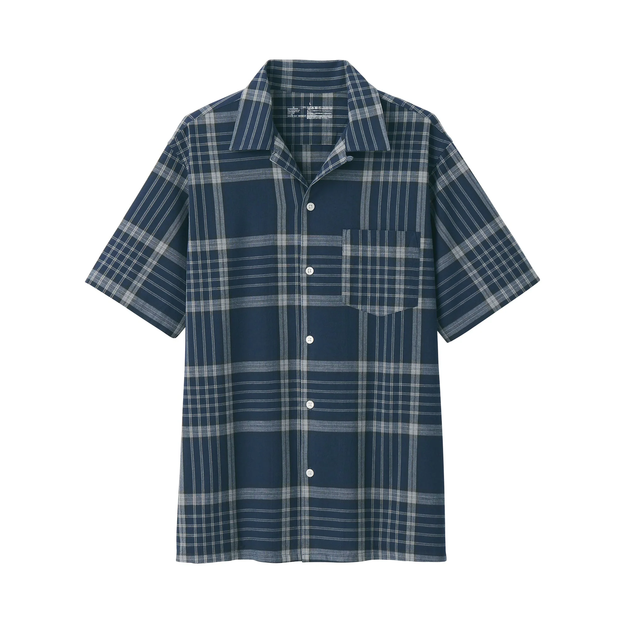 Men's Madras Check Open Collar Shirt - Image 29