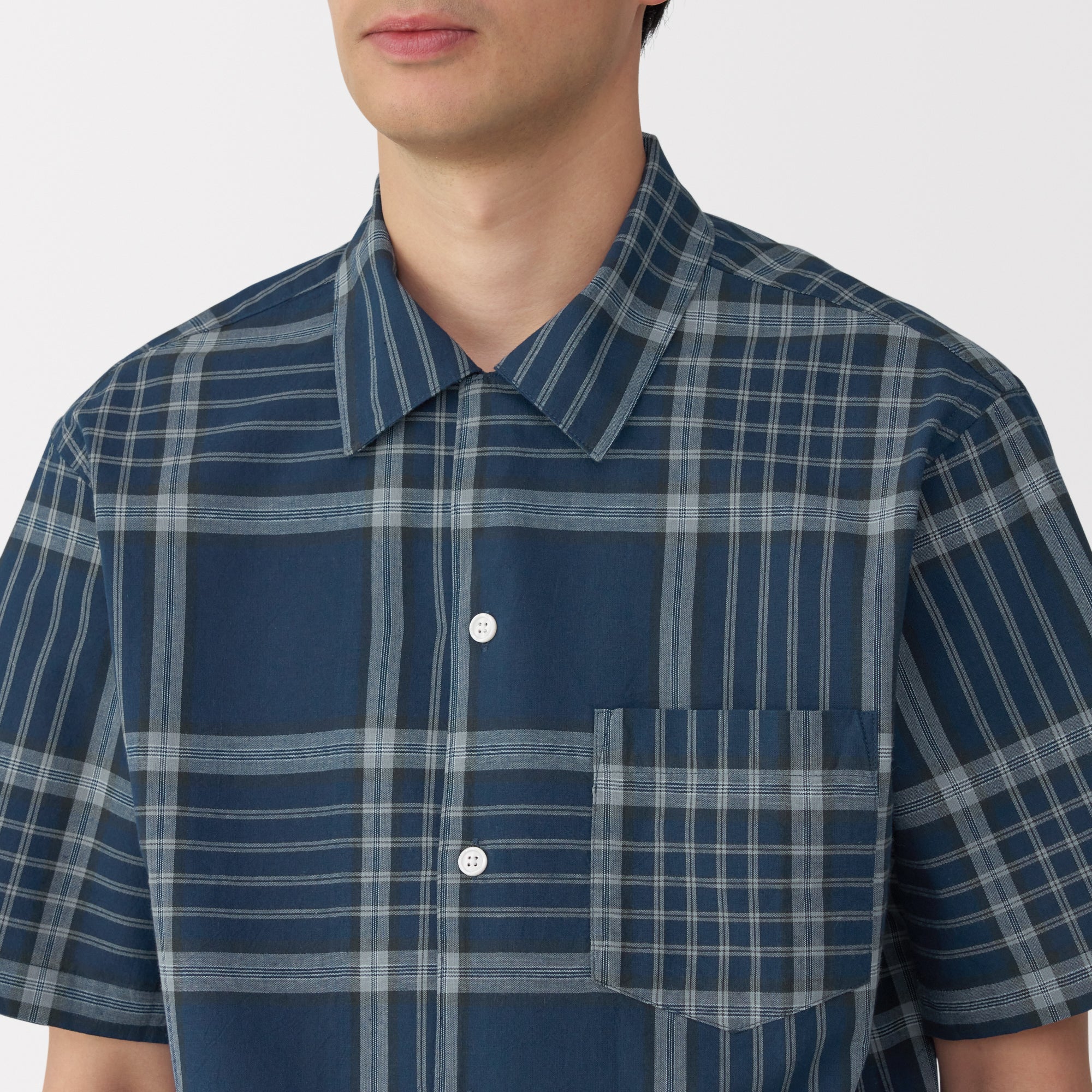 Men's Madras Check Open Collar Shirt - Image 35