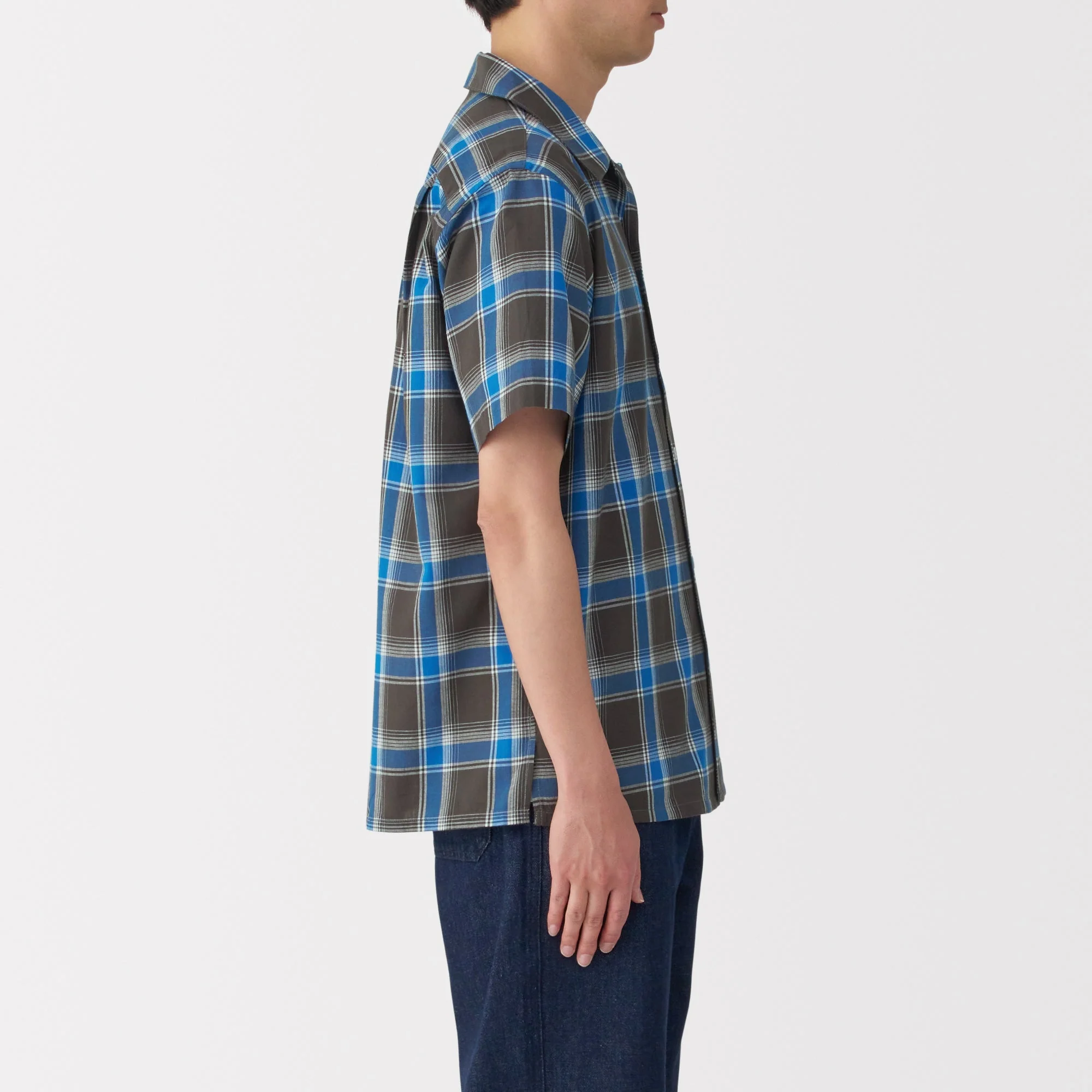 Men's Madras Check Open Collar Shirt - Image 5