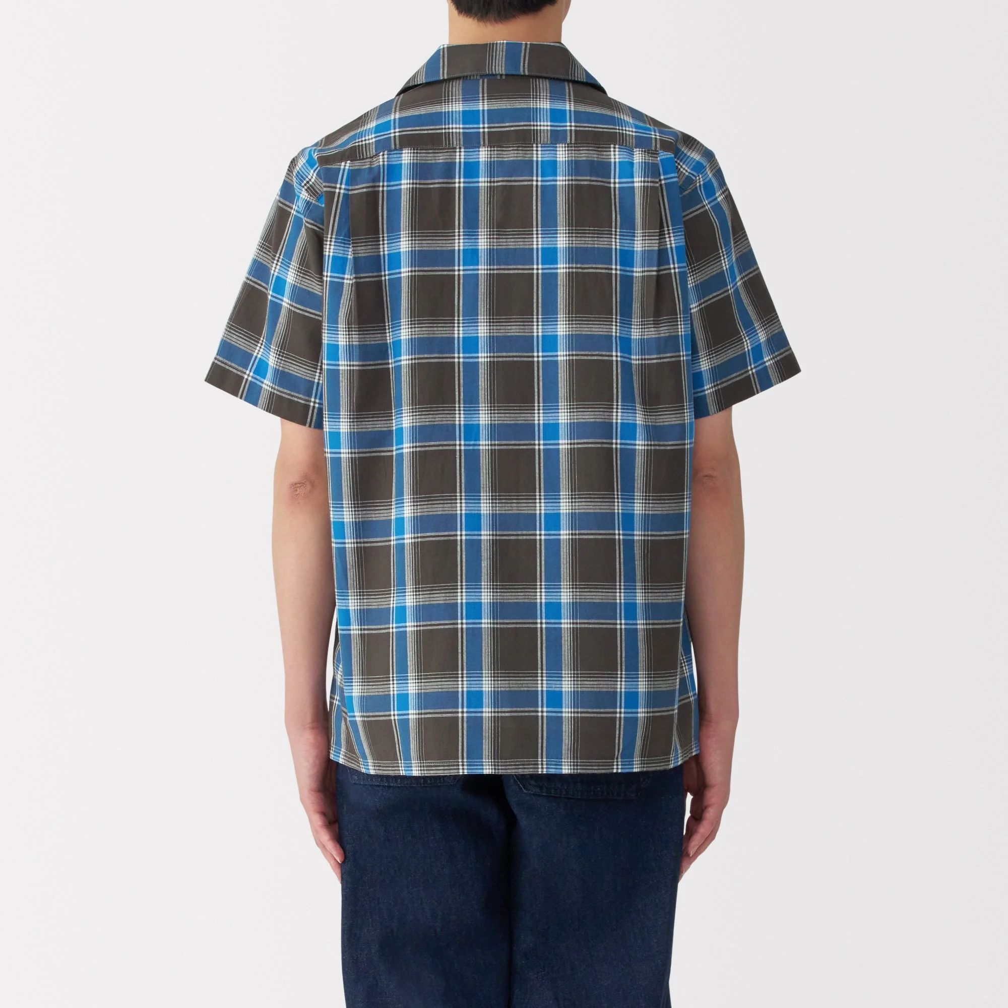 Men's Madras Check Open Collar Shirt - Image 6