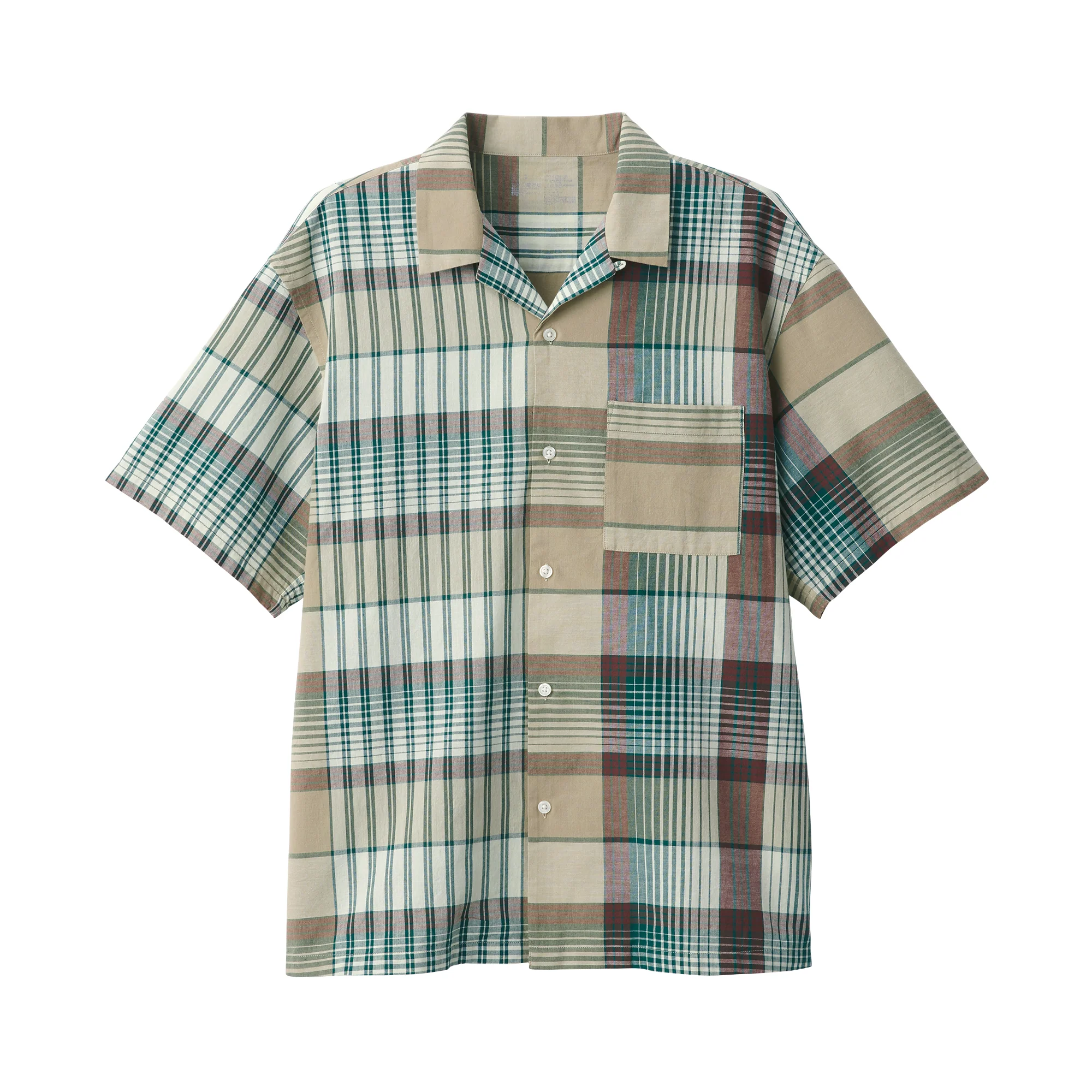 Men's Madras Check Open Collar Short Sleeve Shirt - Image 10