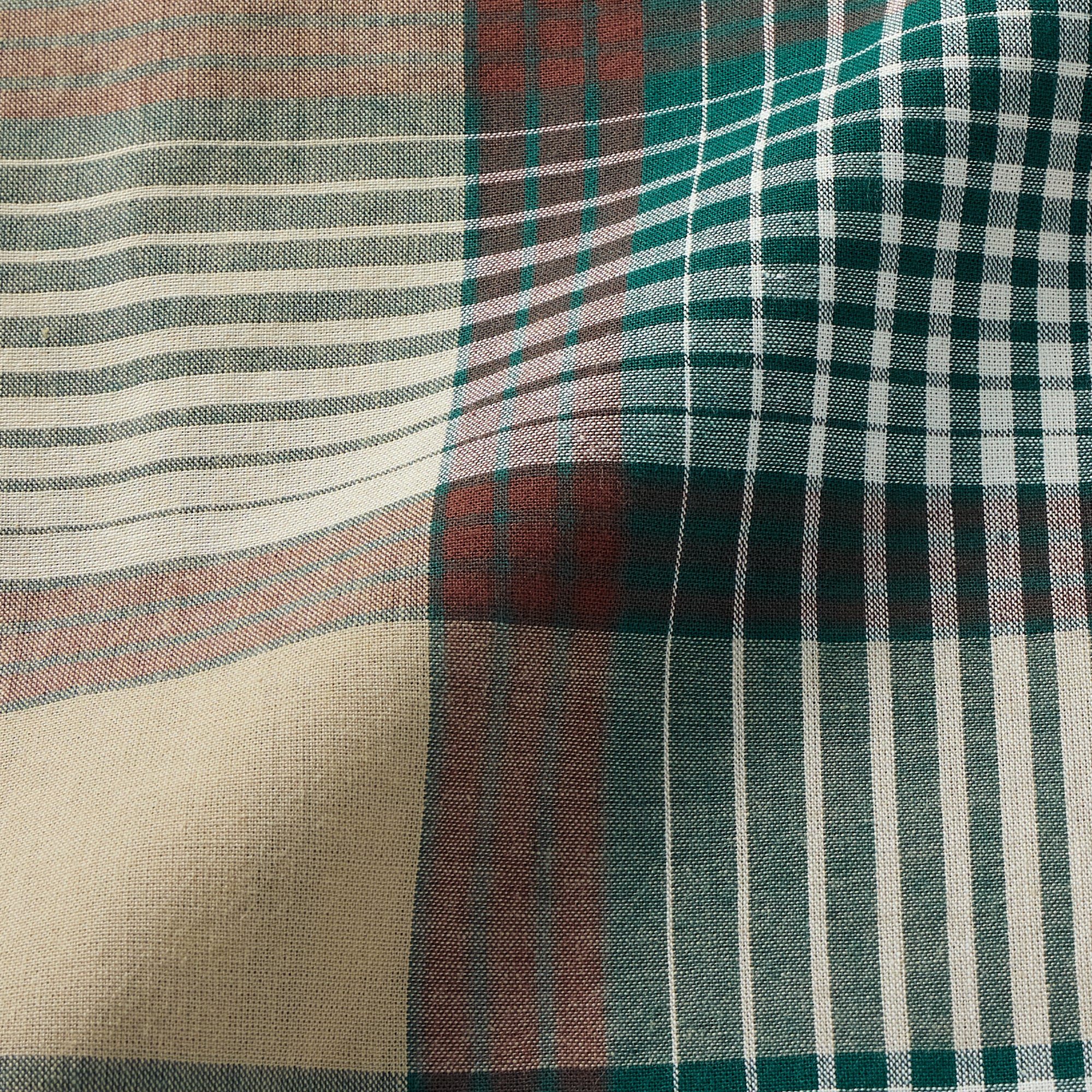 Men's Madras Check Open Collar Short Sleeve Shirt - Image 17