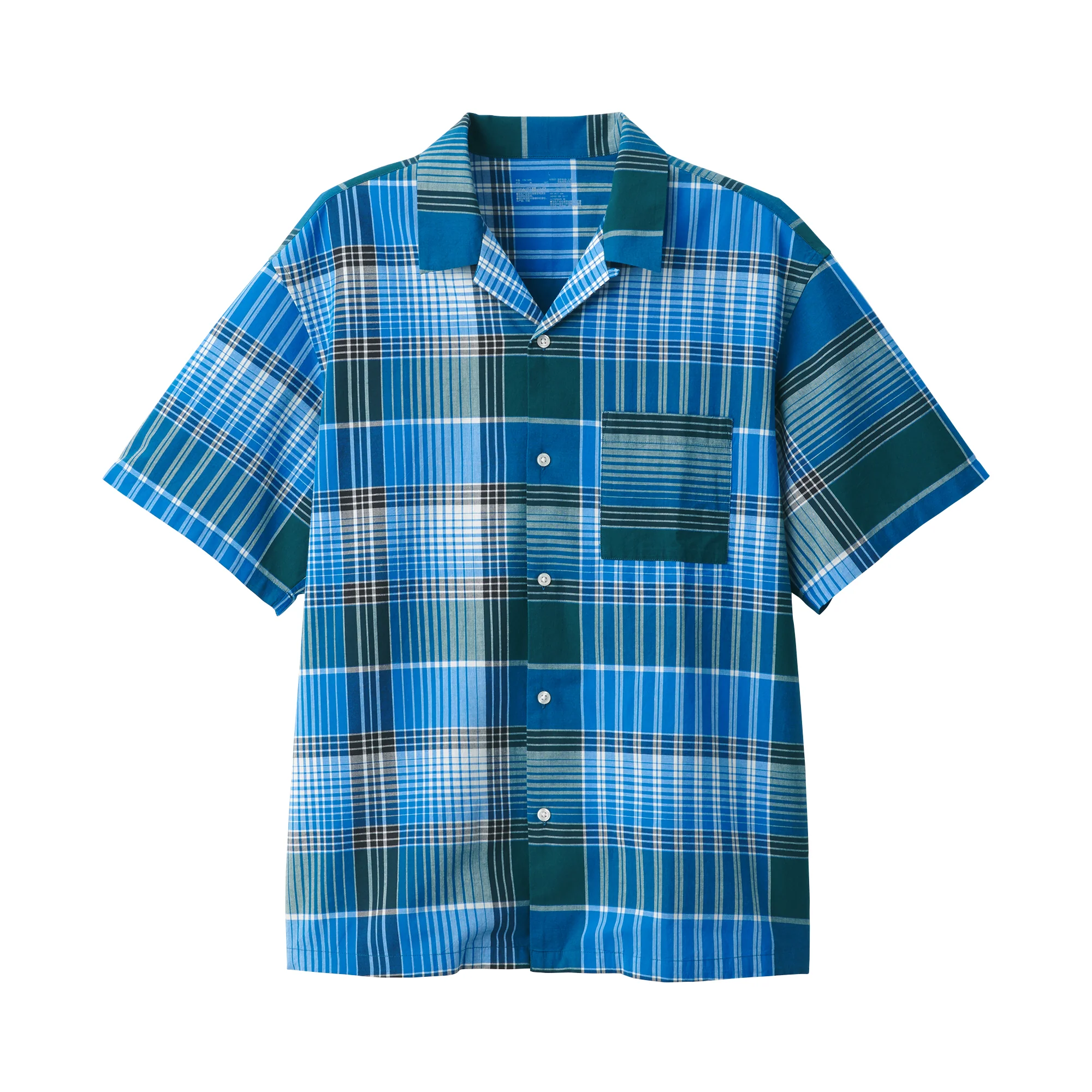 Men's Madras Check Open Collar Short Sleeve Shirt - Image 18