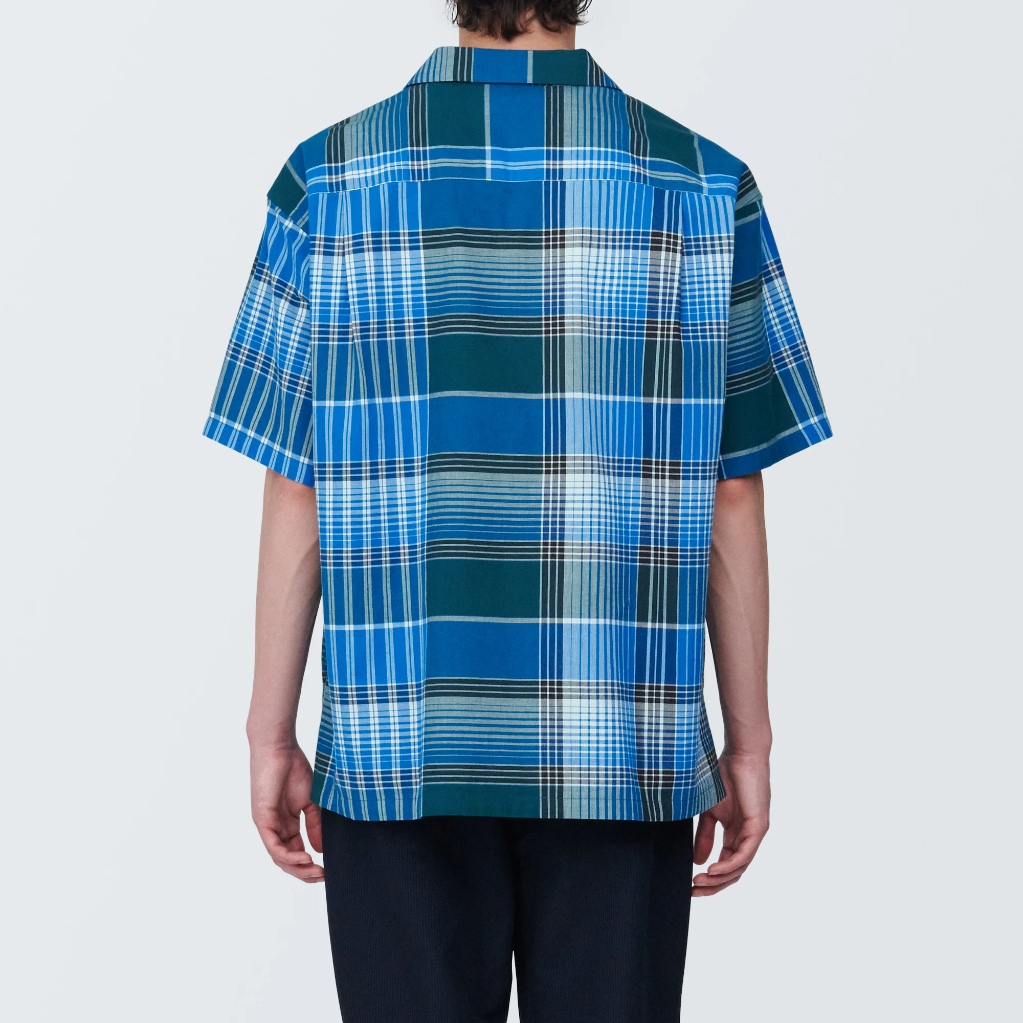 Men's Madras Check Open Collar Short Sleeve Shirt - Image 22