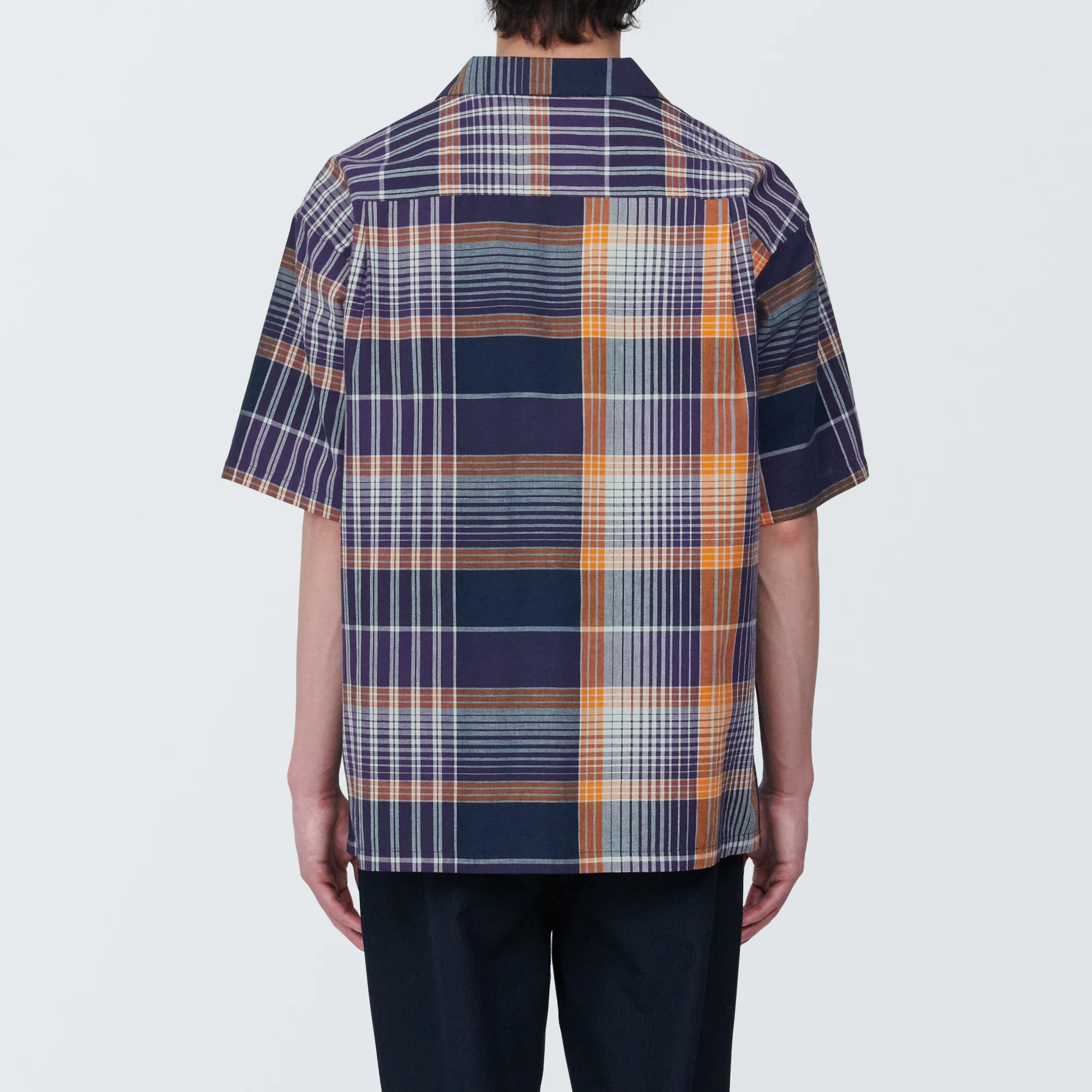 Men's Madras Check Open Collar Short Sleeve Shirt - Image 6