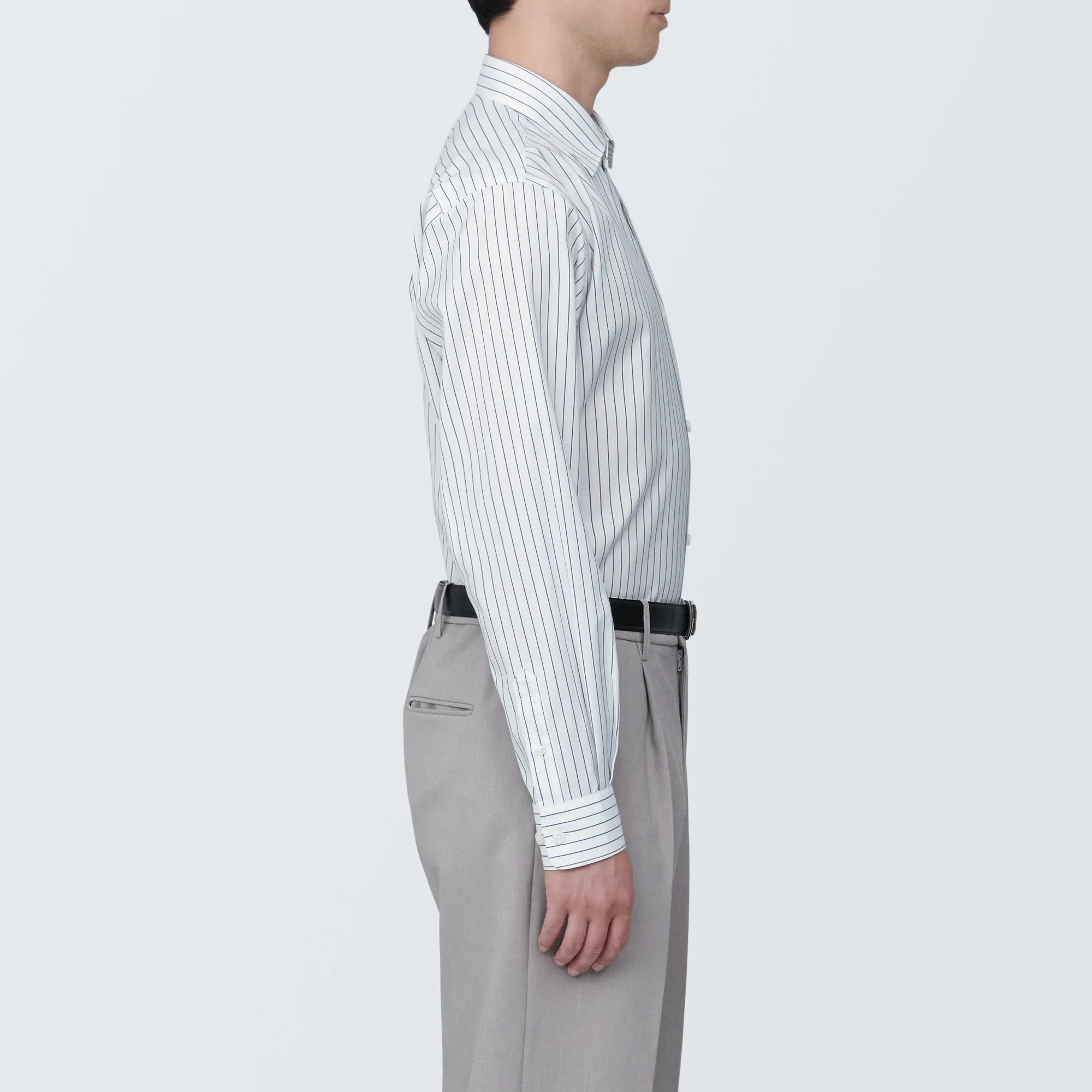 Men's Non-Iron Semi Wide Collar Striped Shirt - Image 13