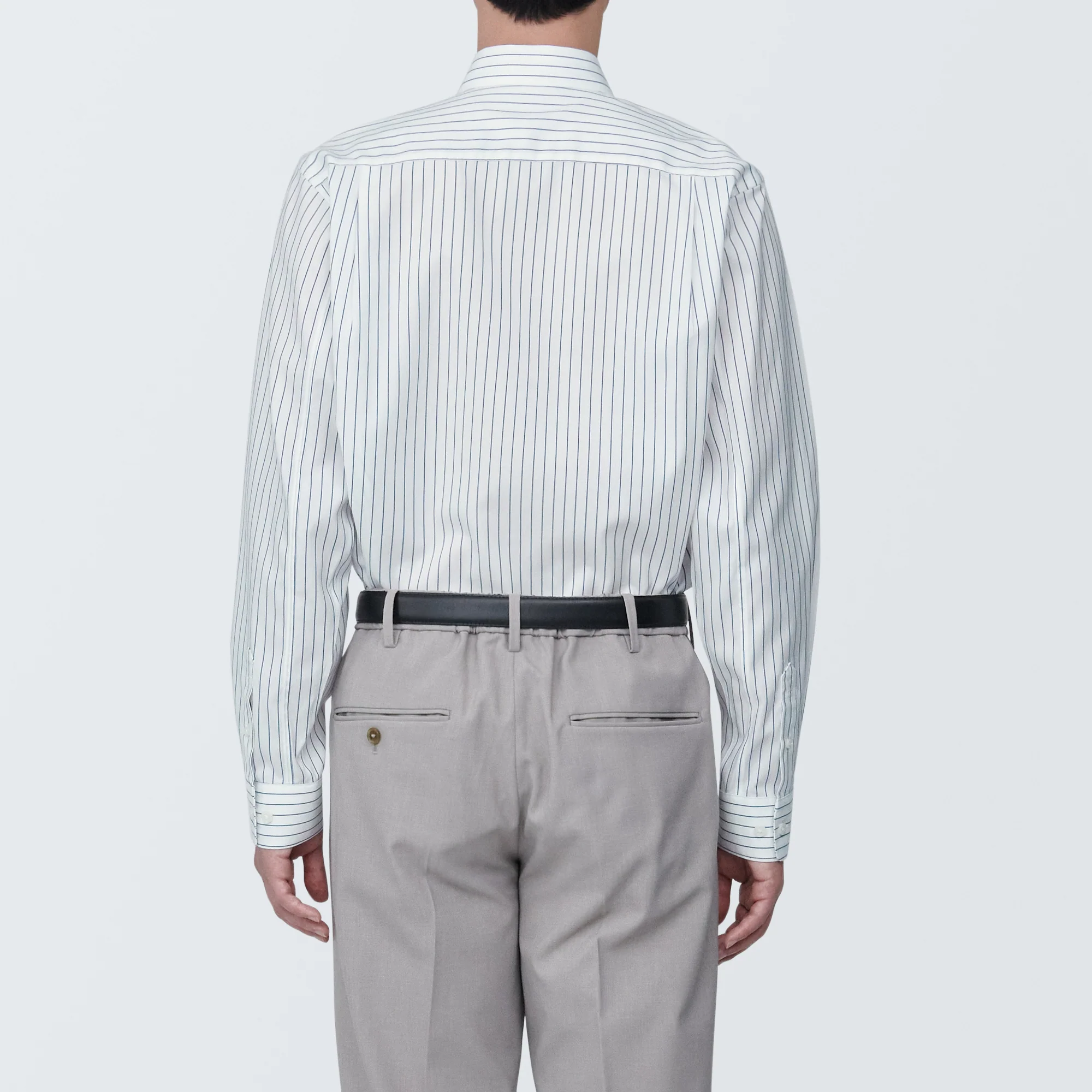 Men's Non-Iron Semi Wide Collar Striped Shirt - Image 14