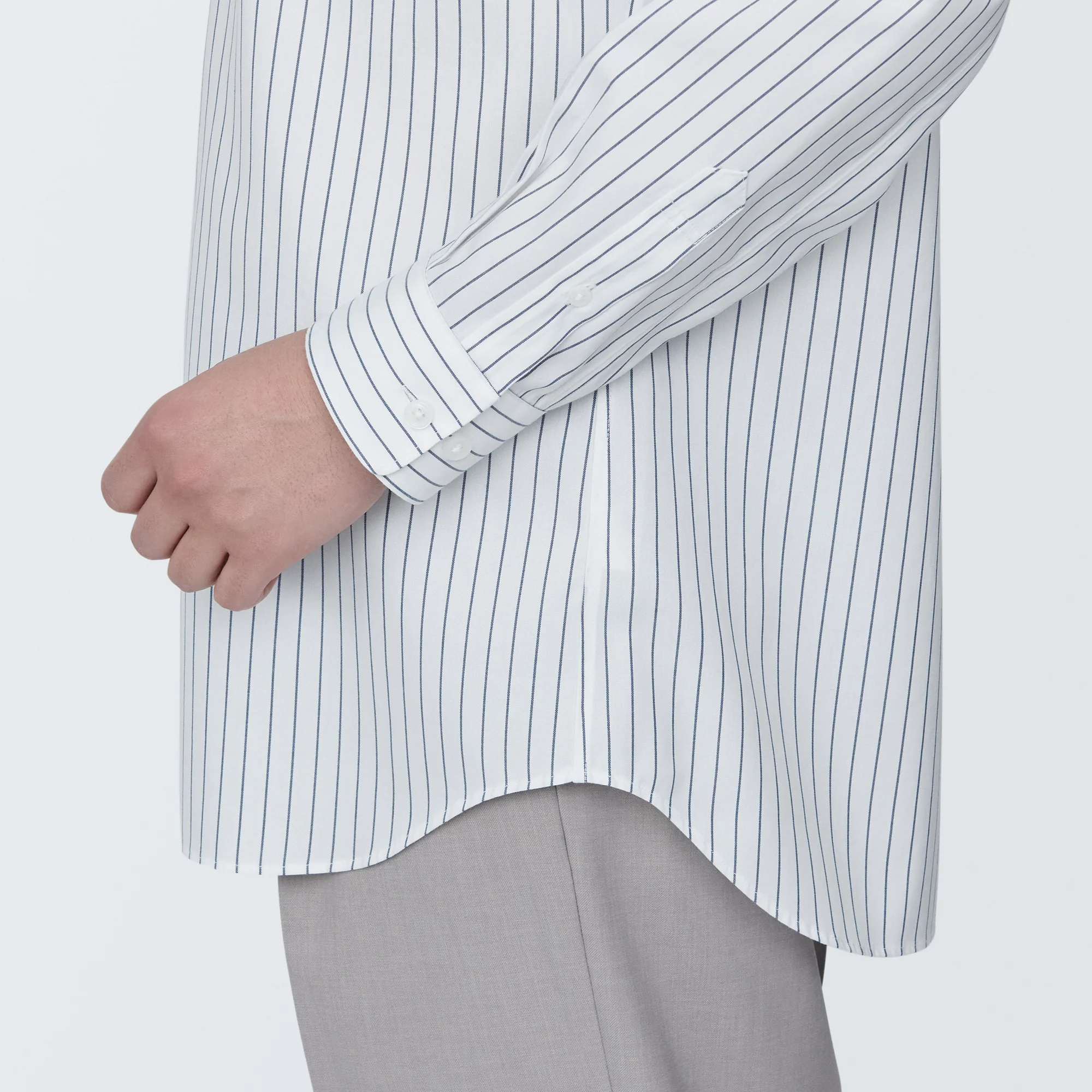 Men's Non-Iron Semi Wide Collar Striped Shirt - Image 16