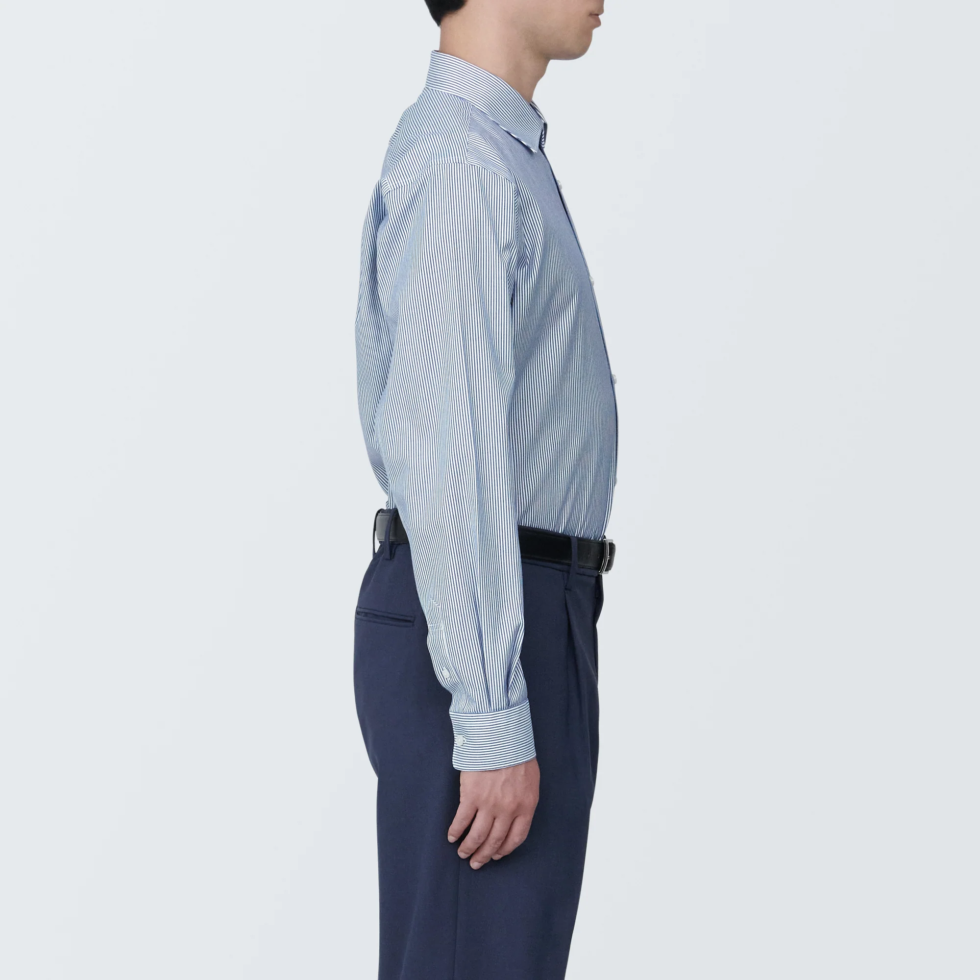 Men's Non-Iron Semi Wide Collar Striped Shirt - Image 5