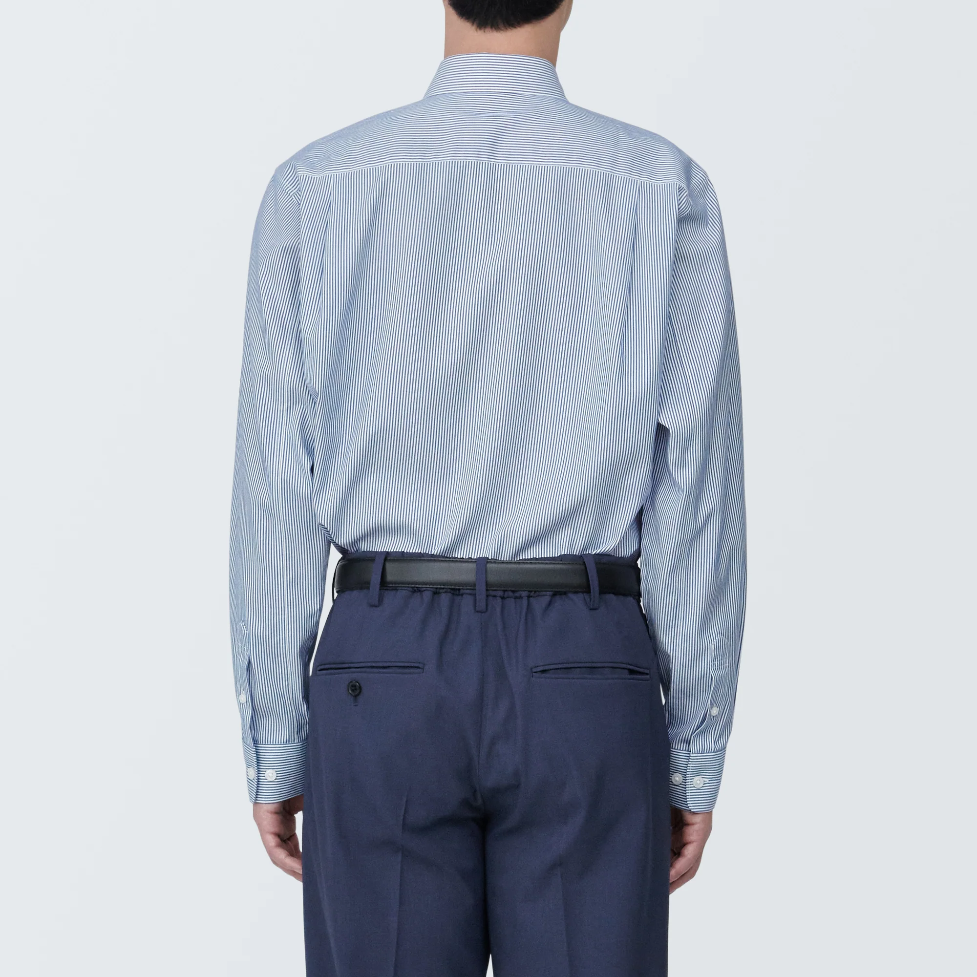 Men's Non-Iron Semi Wide Collar Striped Shirt - Image 6