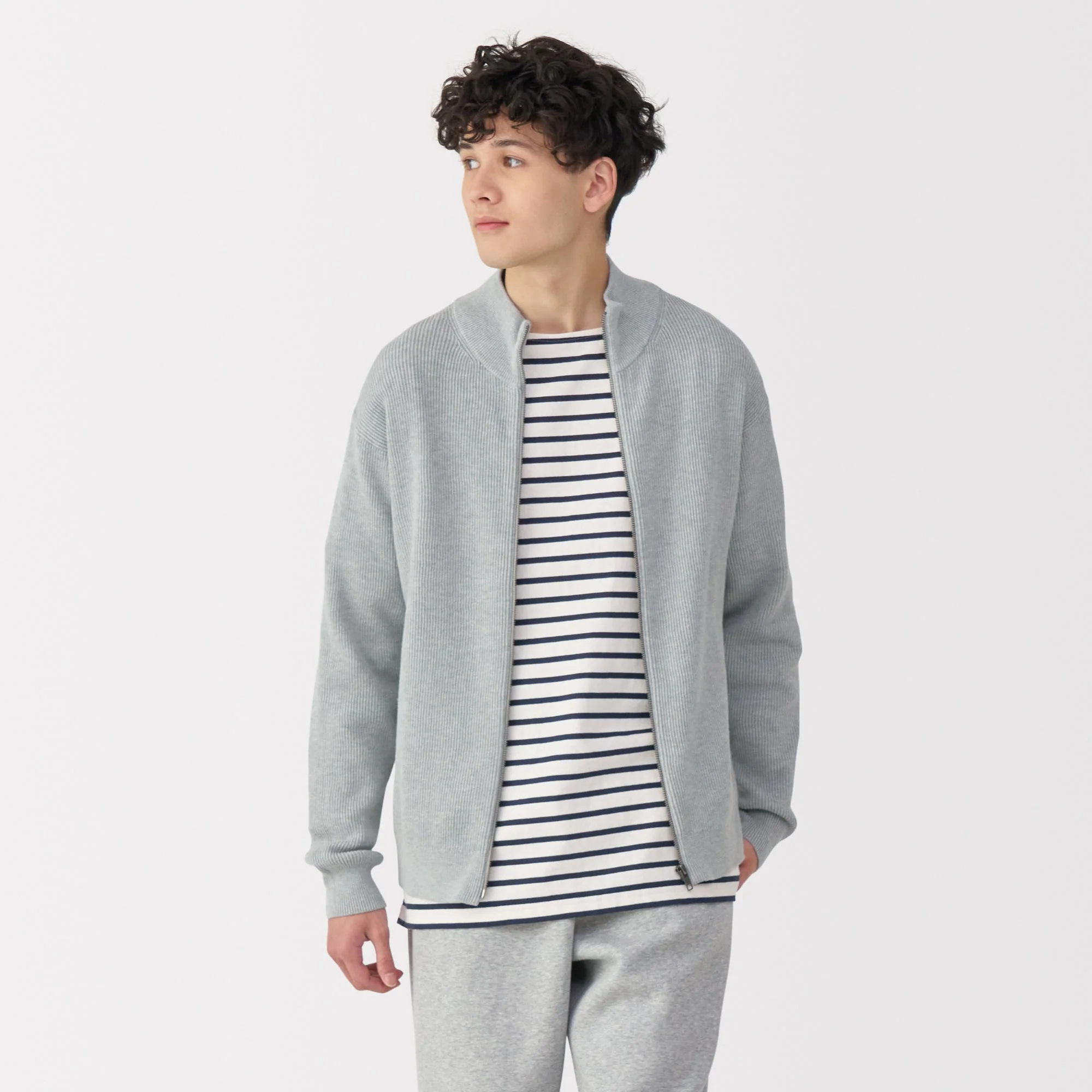 Men's Ribbed Full Zip Cardigan - Image 10