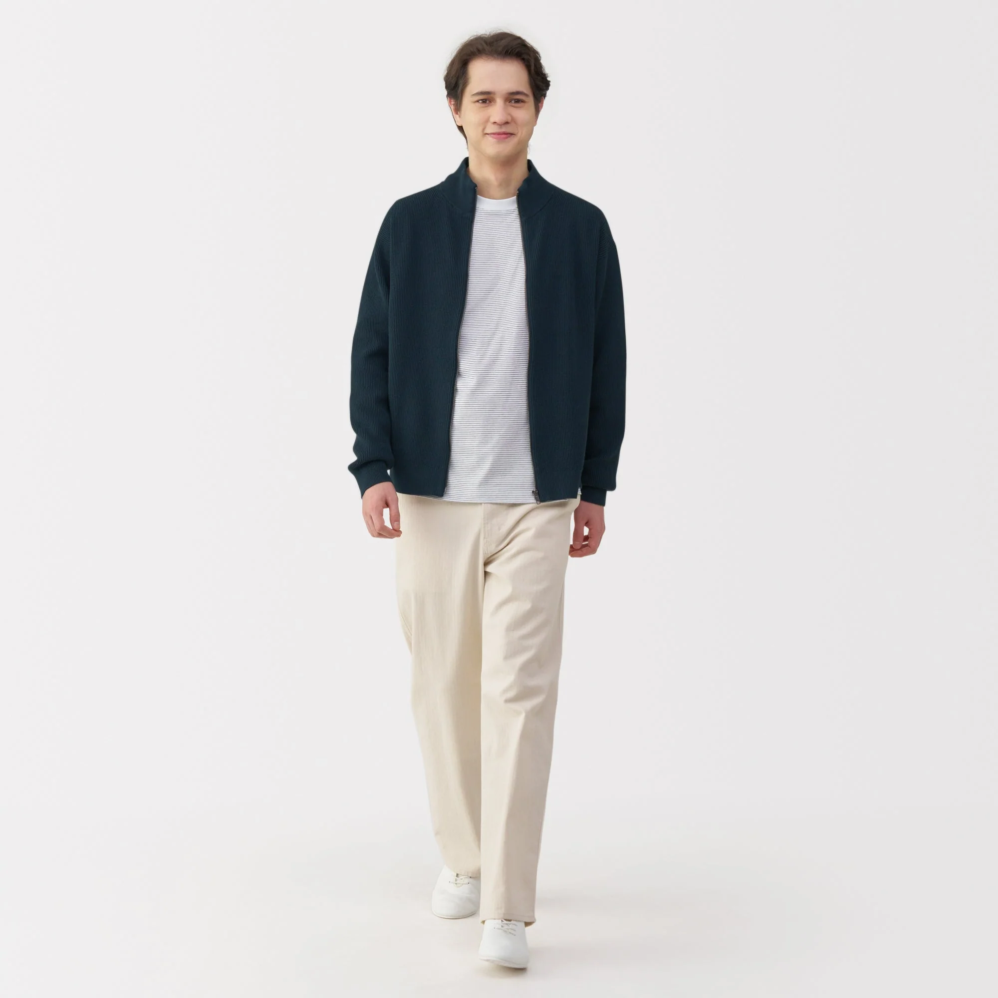 Men's Ribbed Full Zip Cardigan - Image 18