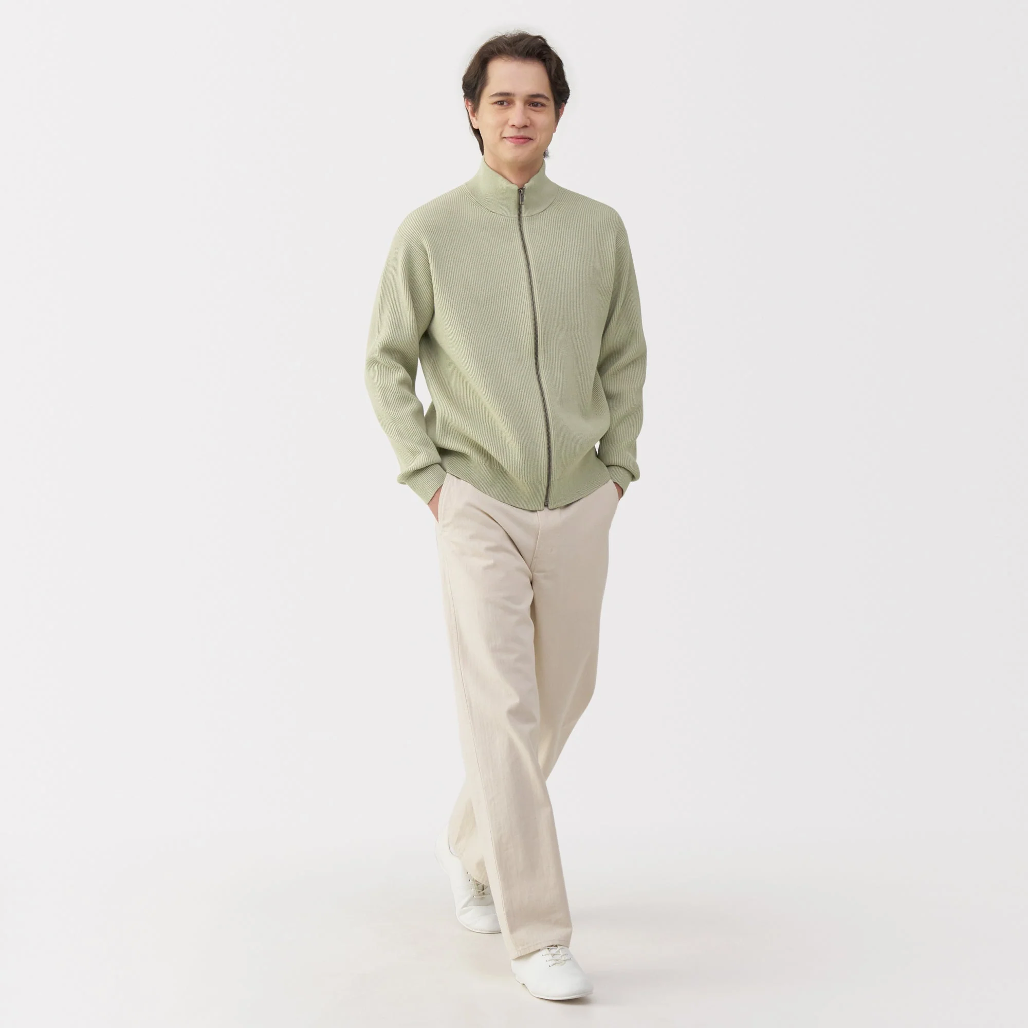 Men's Ribbed Full Zip Cardigan - Image 25