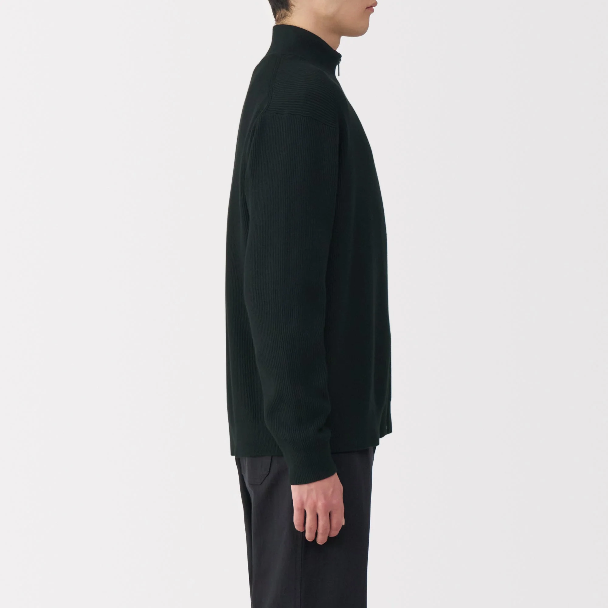 Men's Ribbed Full Zip Cardigan - Image 5