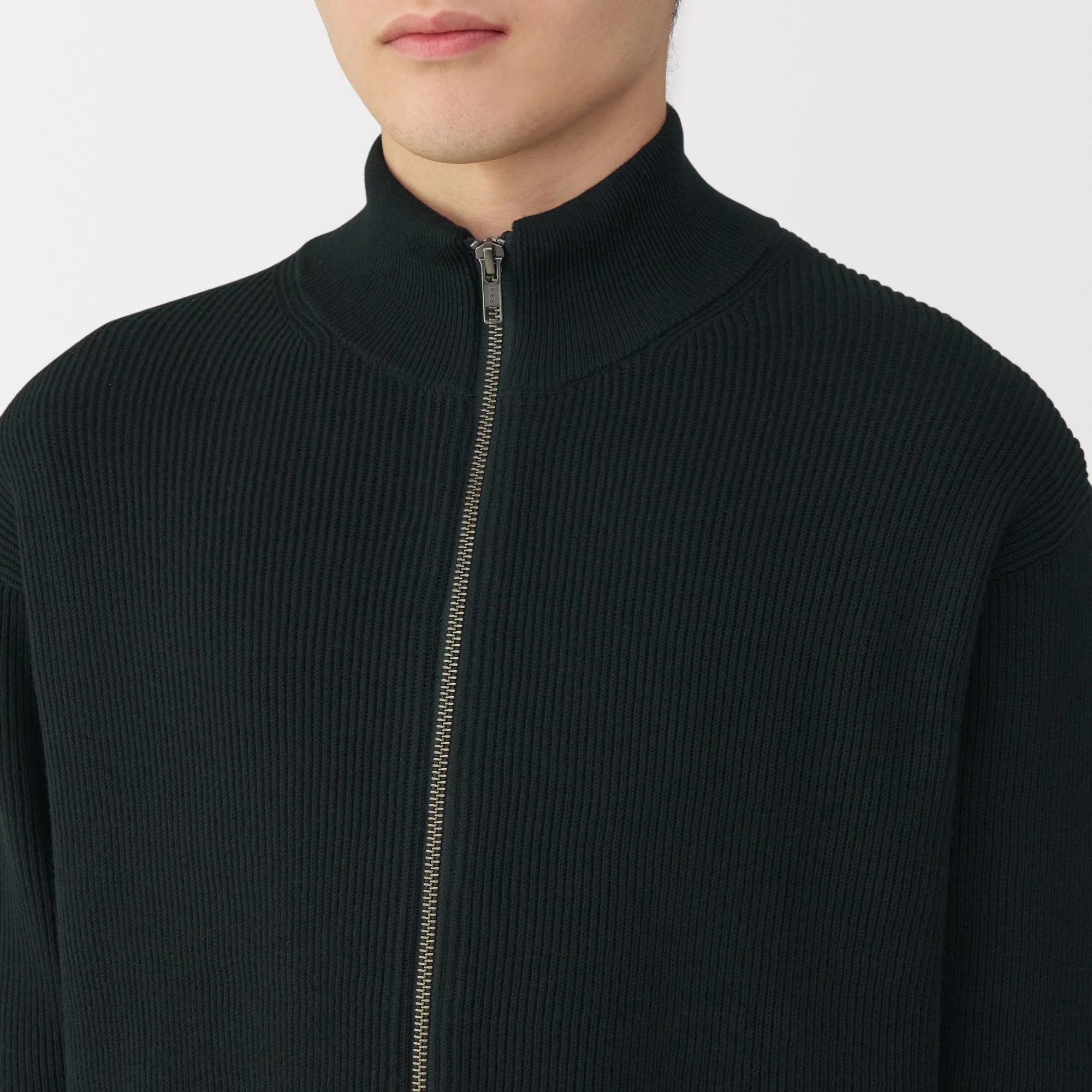 Men's Ribbed Full Zip Cardigan - Image 7