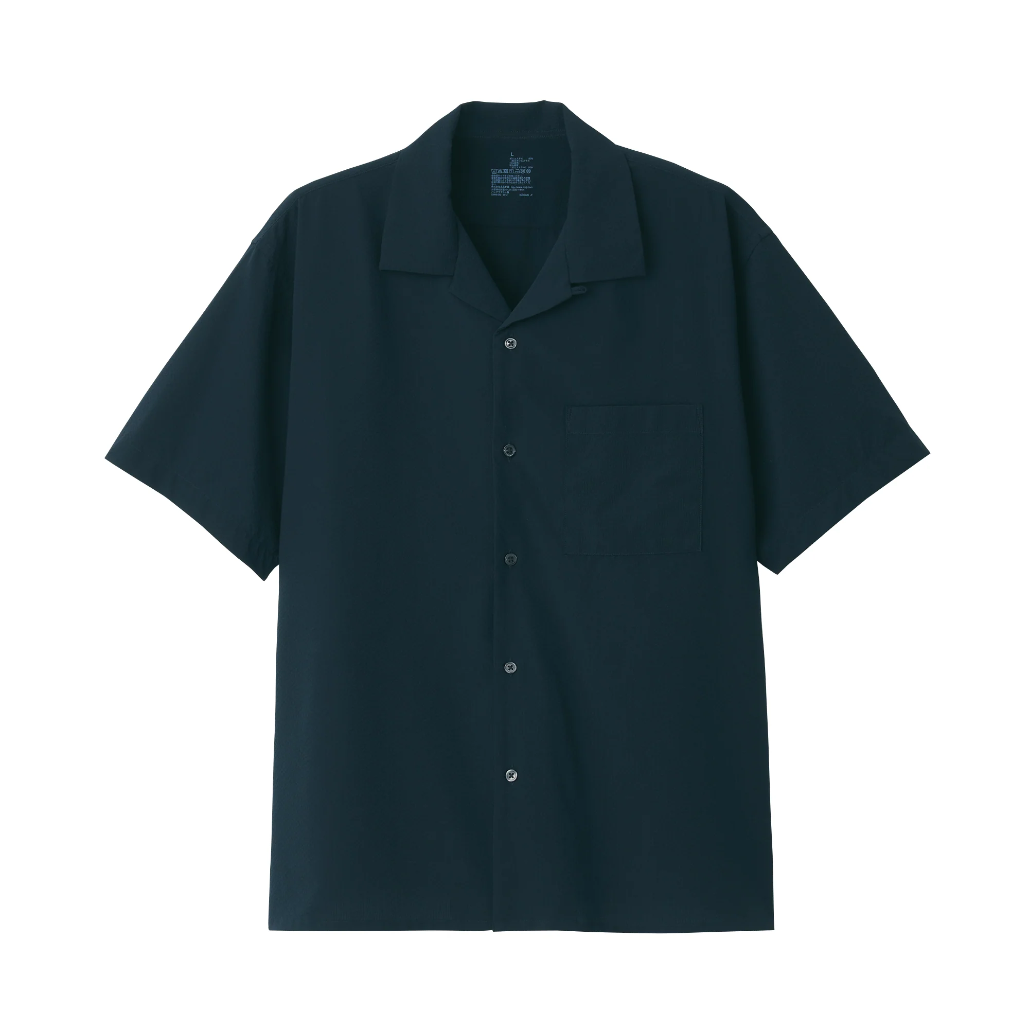 Men's Seersucker Open Collar Short Sleeve Shirt - Image 29