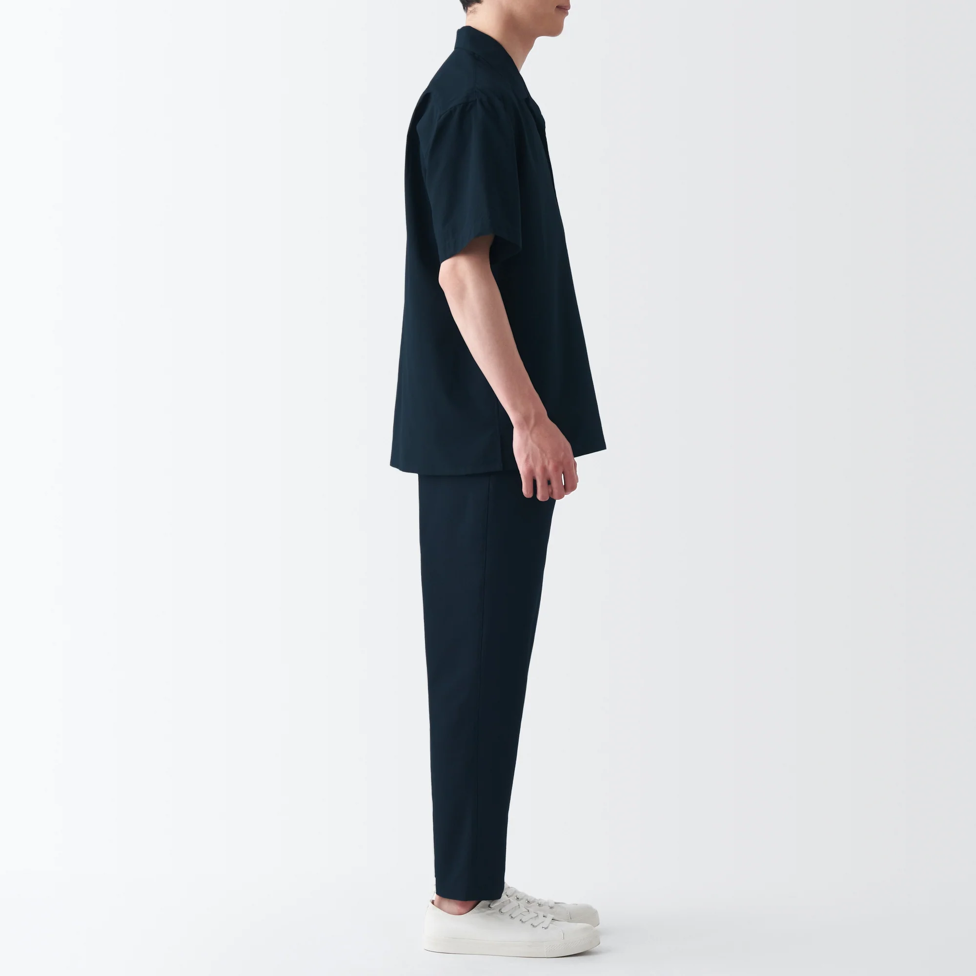 Men's Seersucker Open Collar Short Sleeve Shirt - Image 32