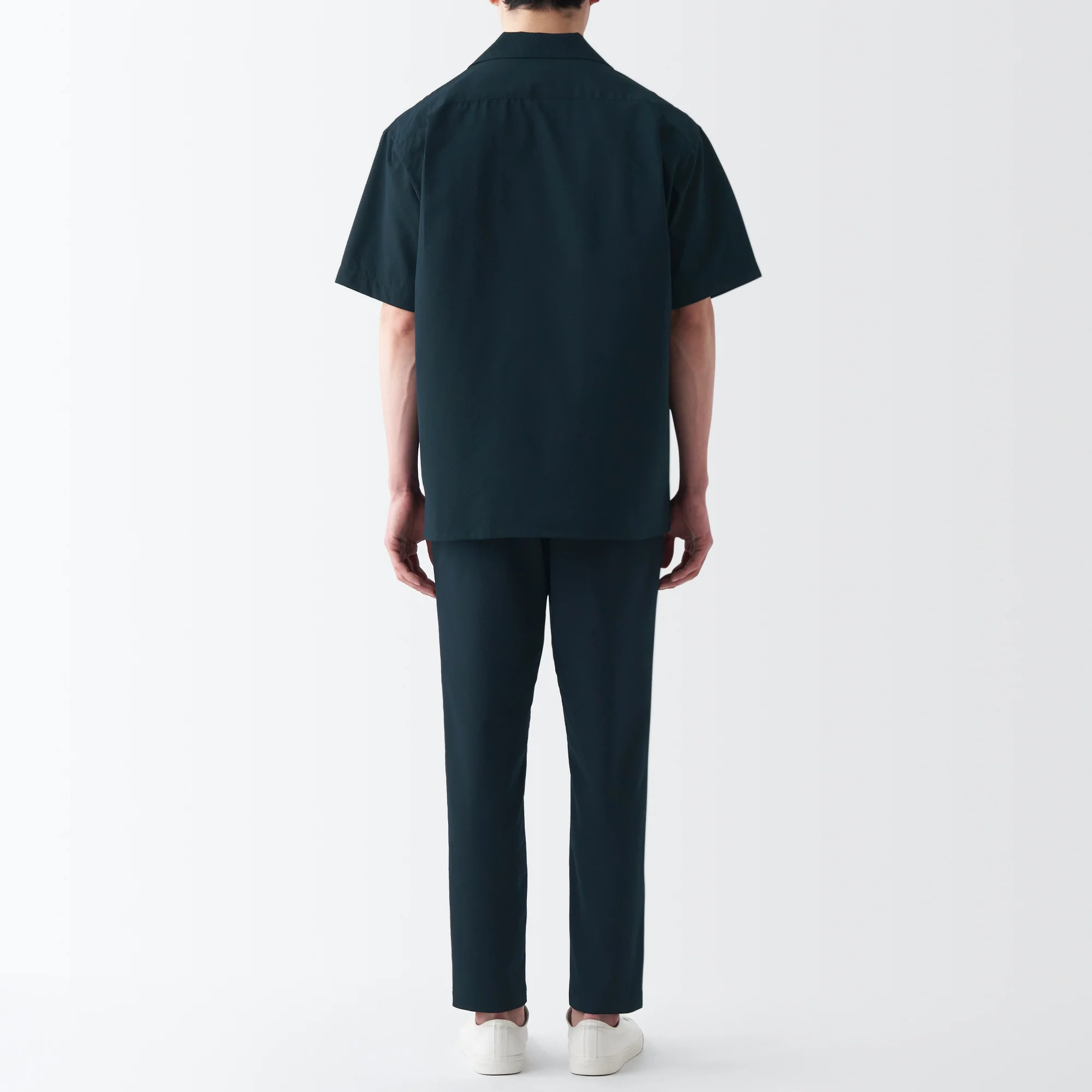 Men's Seersucker Open Collar Short Sleeve Shirt - Image 33