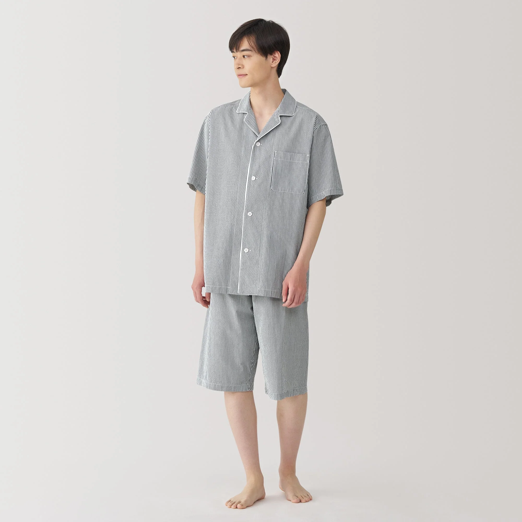 Men's Side Seamless Seersucker Pajamas - Image 25