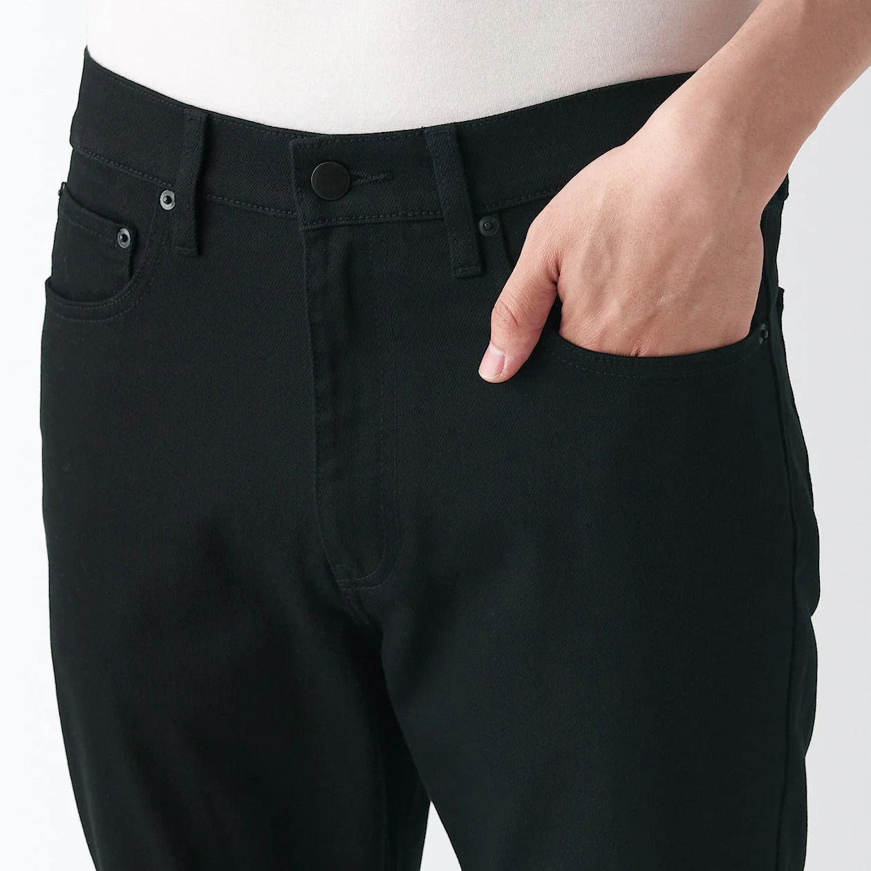 Men's Stretch Denim Slim Pants Black (L 30inch / 76cm) - Image 8