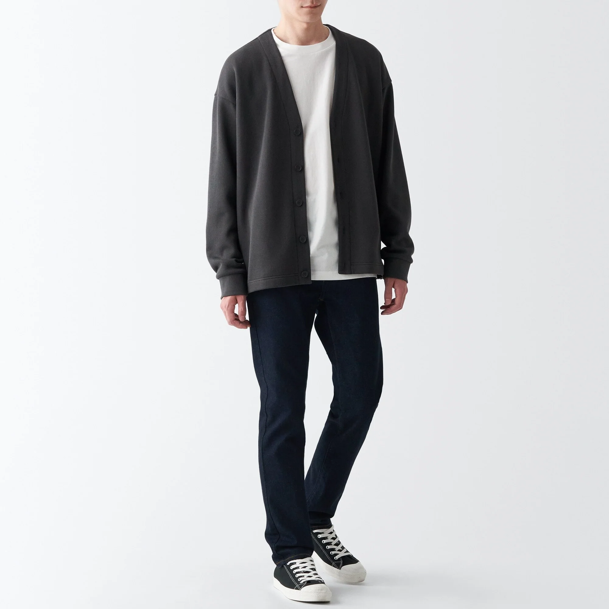 Men's Stretch Denim Slim Pants Dark Navy (L 30inch / 76cm)