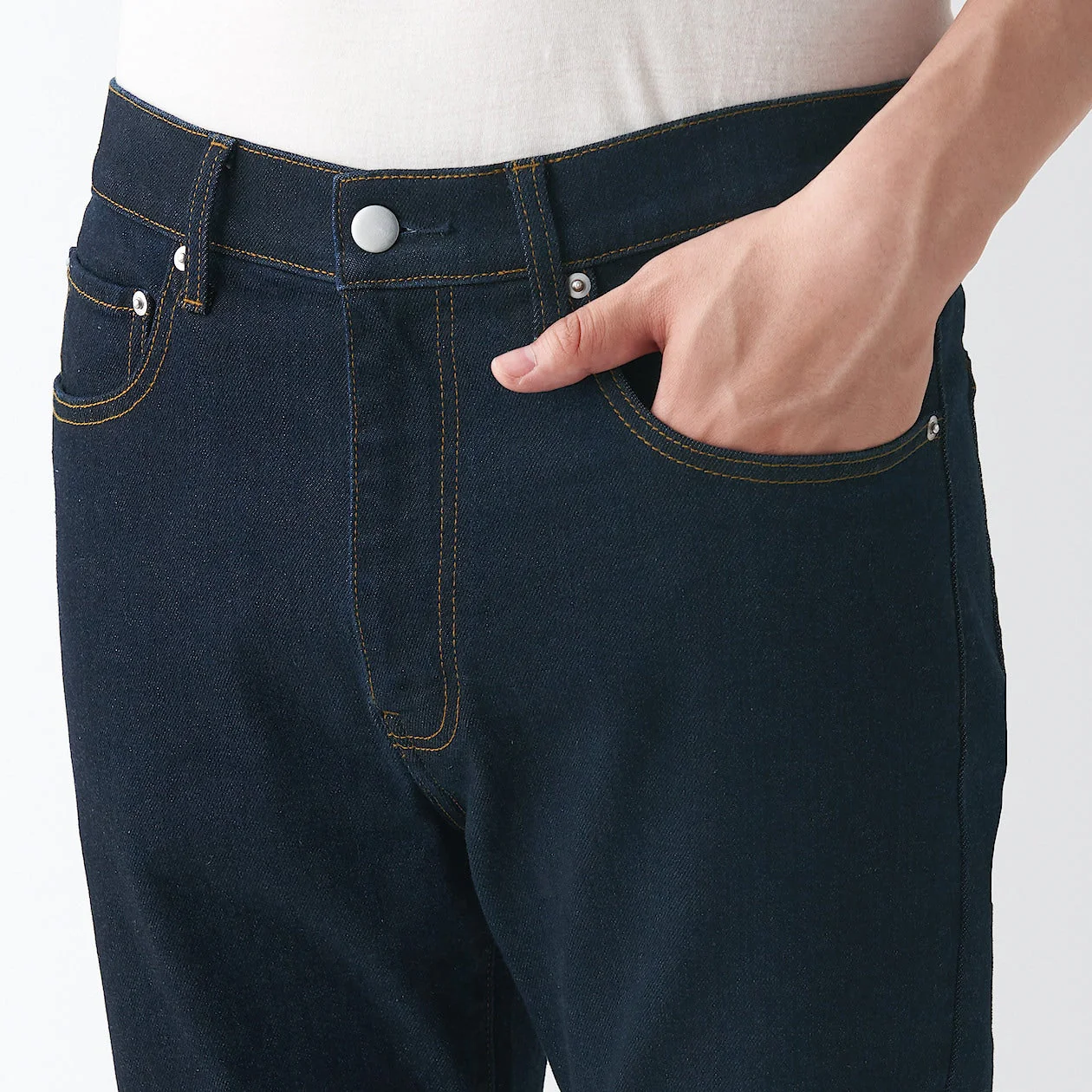 Men's Stretch Denim Slim Pants Dark Navy (L32") - Image 8