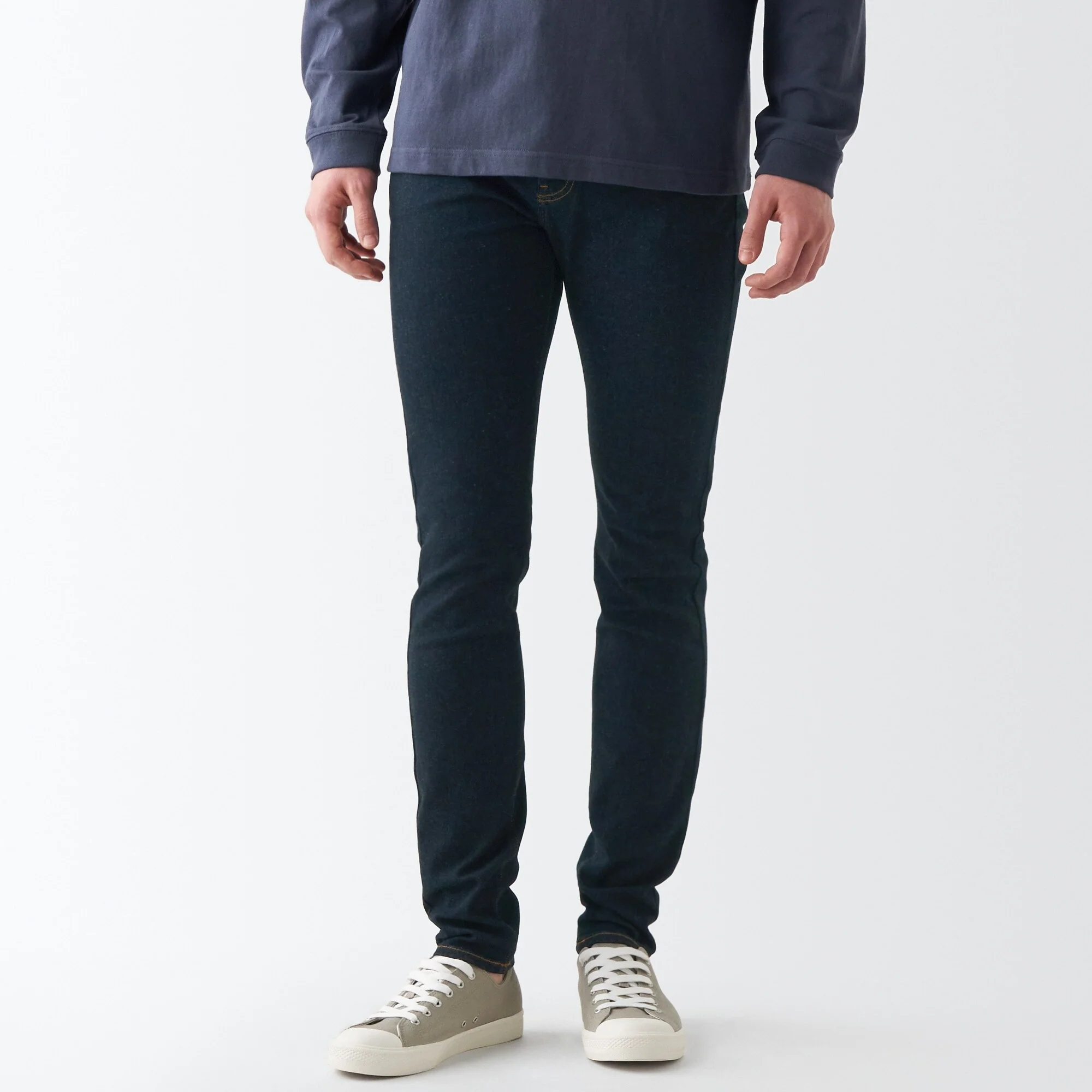 Men's Super Stretch Denim Skinny Pants Dark Navy (L 32inch / 82cm) - Image 3