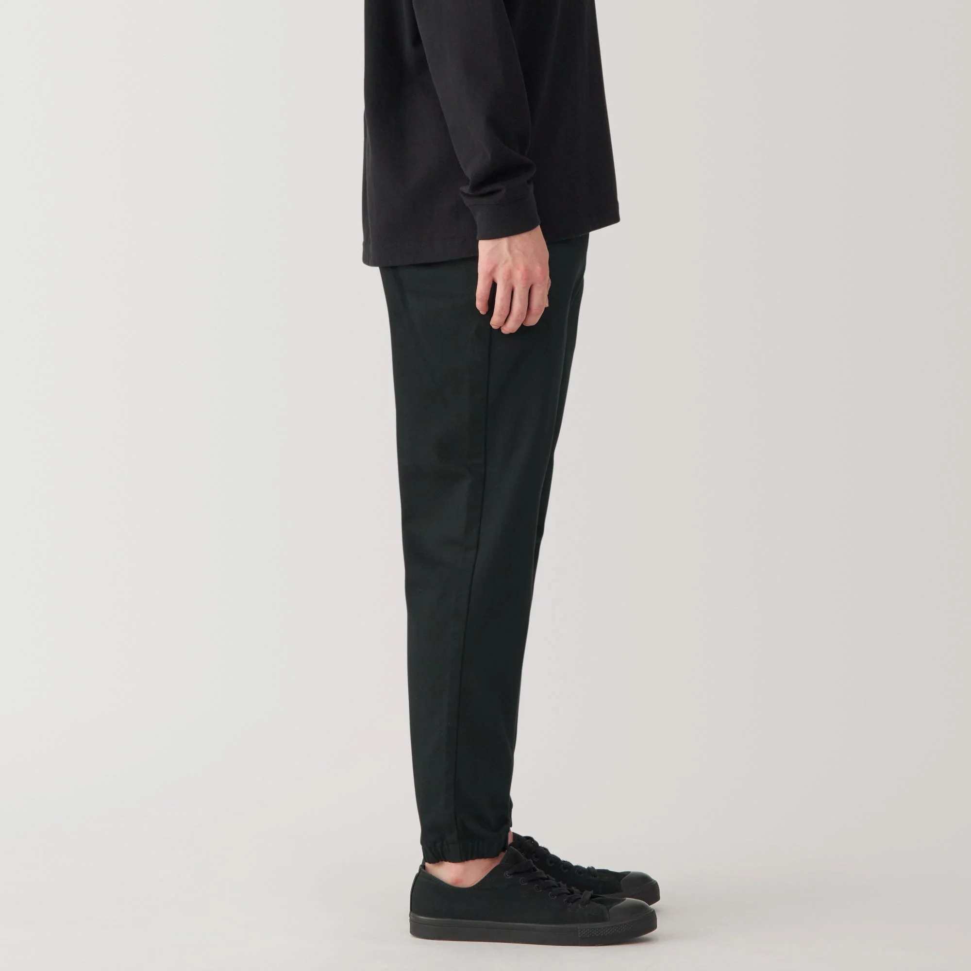 Men's Super Stretchy Denim Jogger Sweatpants - Black - Image 4