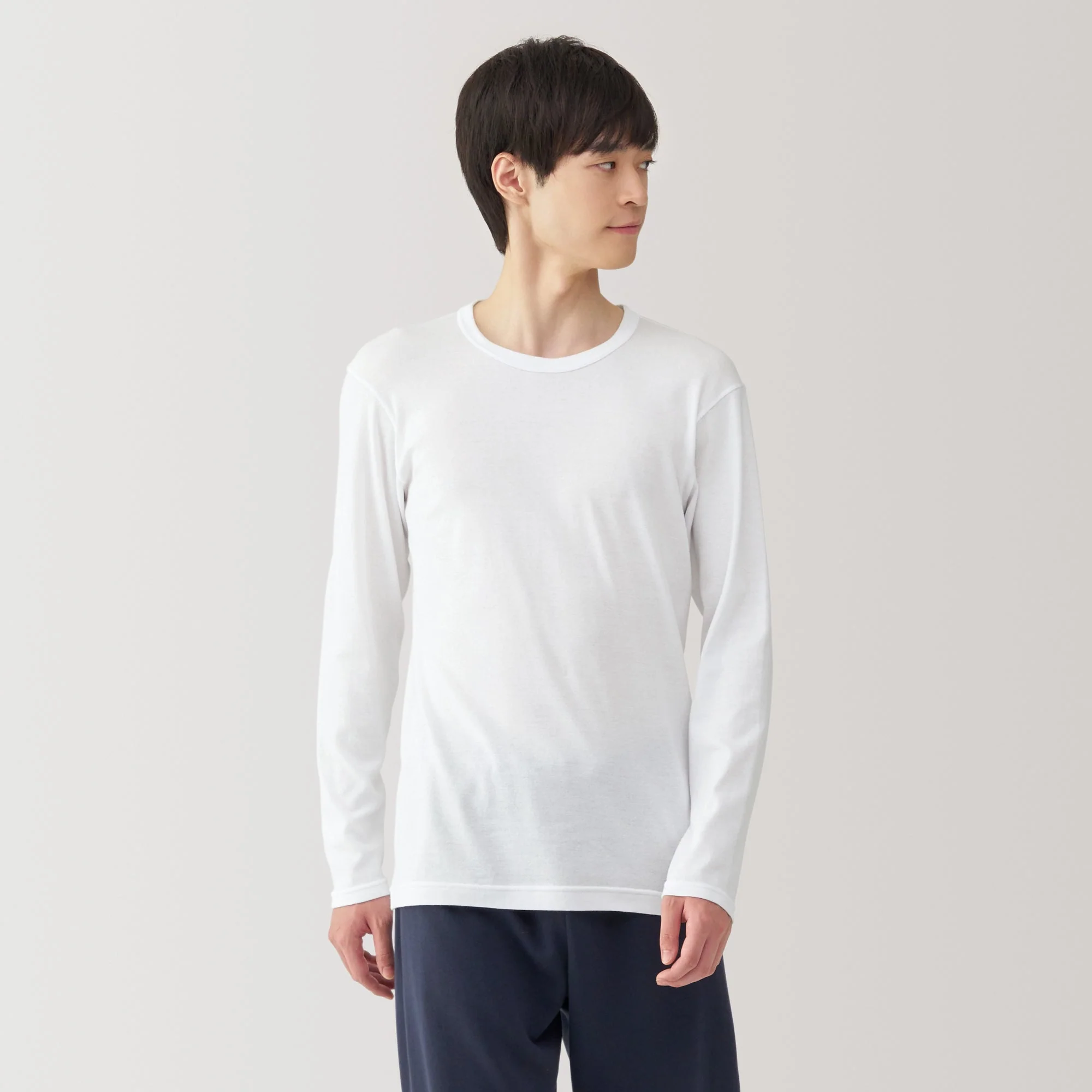 Men's Warm Cotton Crew Neck Long Sleeve T-Shirt - Image 10