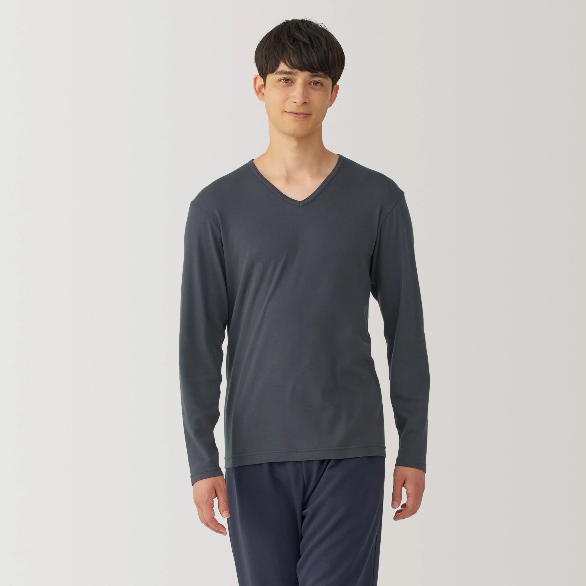Men's Warm Cotton V-Neck Long Sleeve T-Shirt