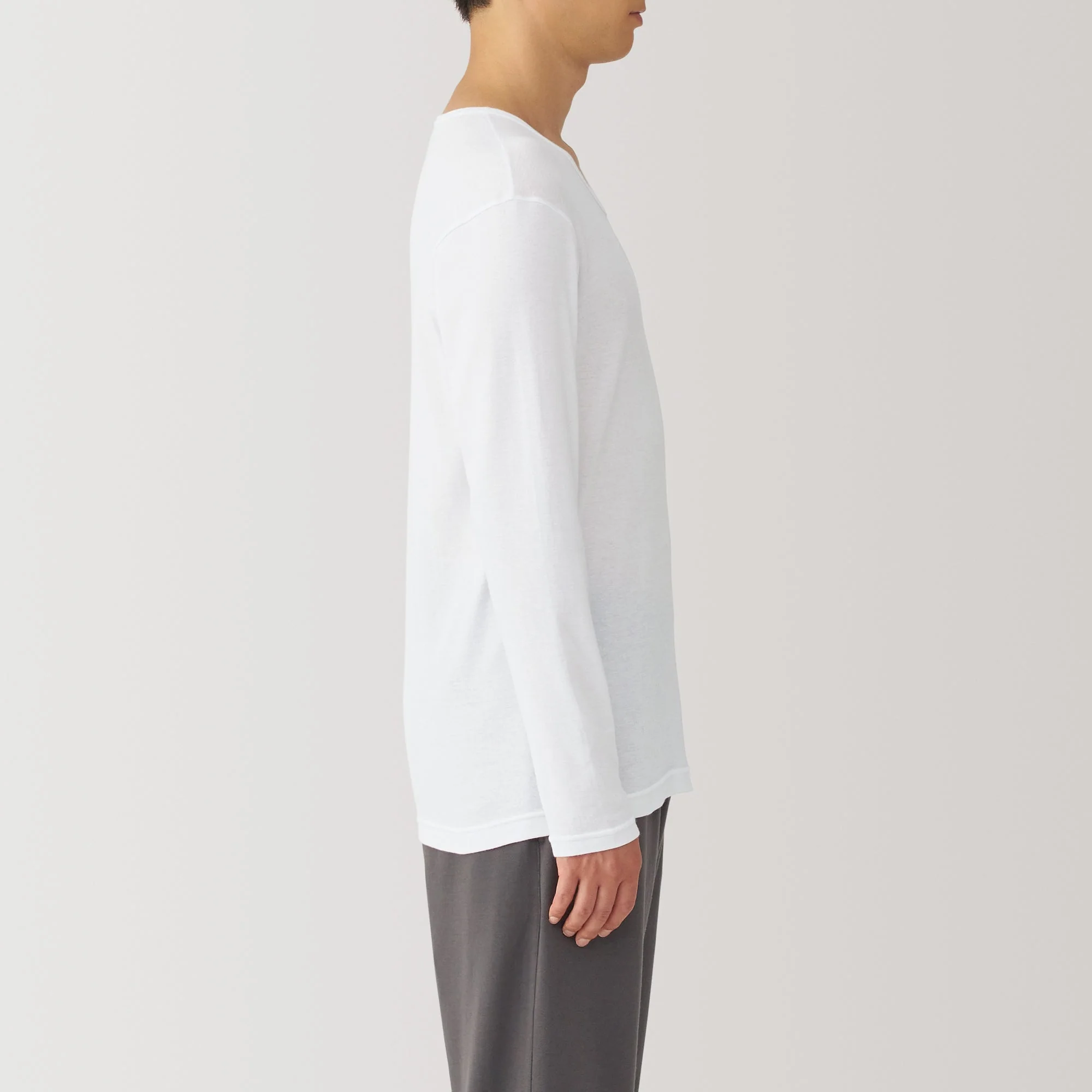 Men's Warm Cotton V-Neck Long Sleeve T-Shirt - Image 12