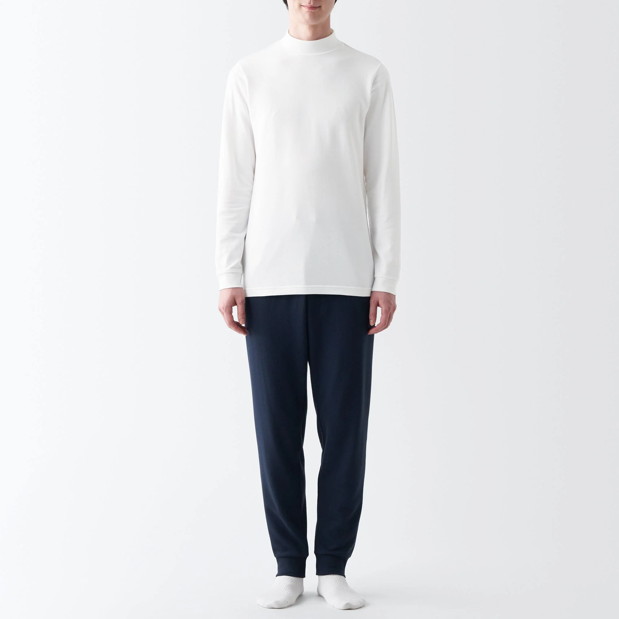 Men's Warm Cotton High Neck Long Sleeve T-Shirt - Image 11