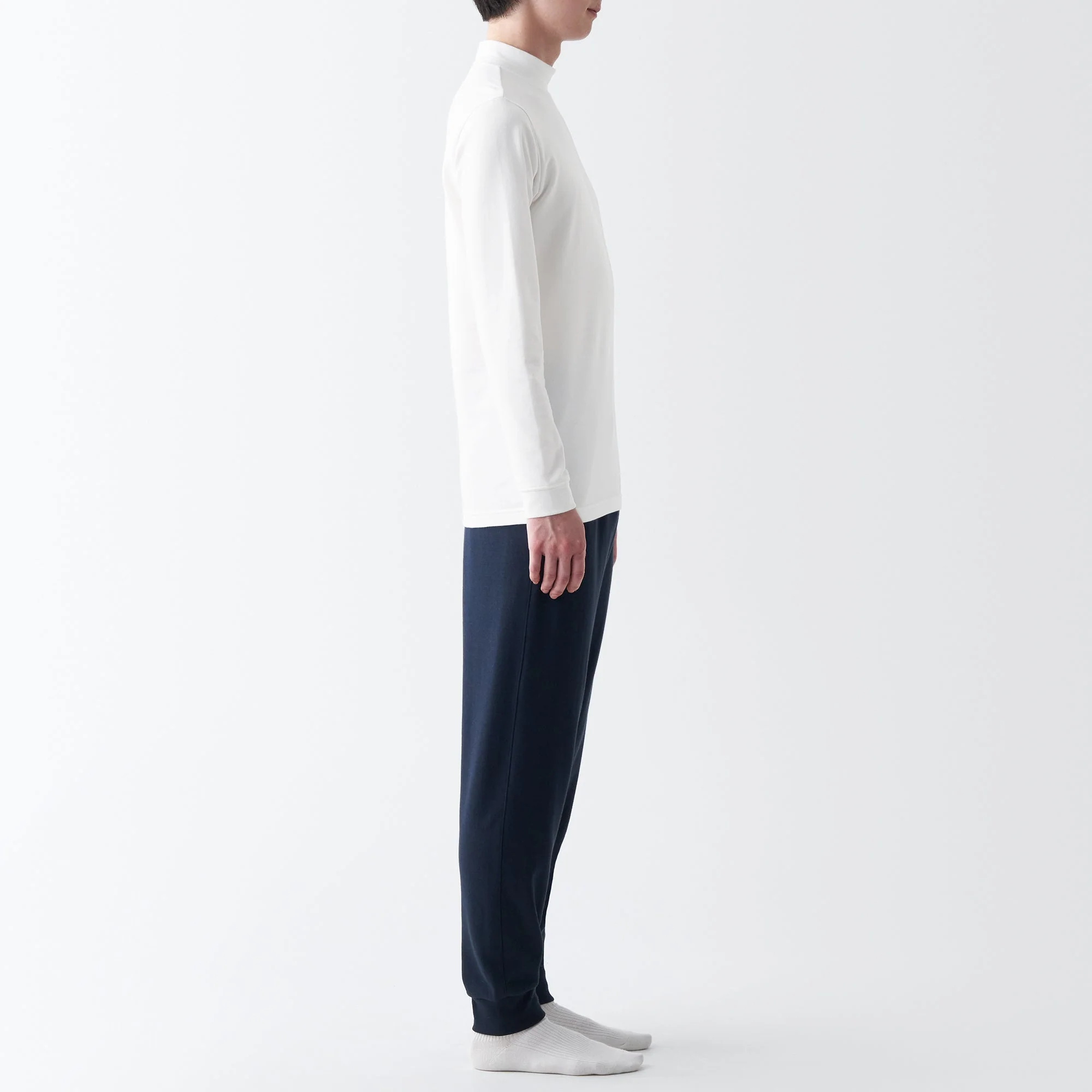 Men's Warm Cotton High Neck Long Sleeve T-Shirt - Image 12