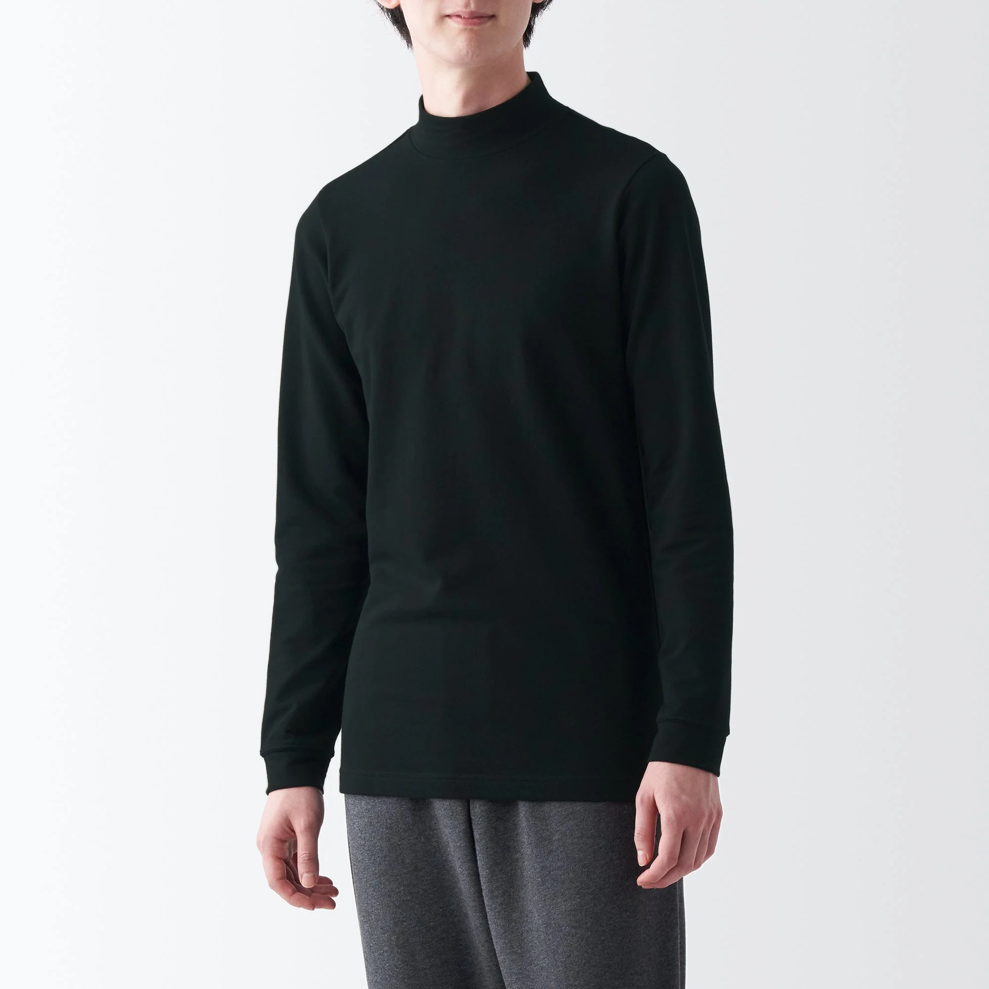 Men's Warm Cotton High Neck Long Sleeve T-Shirt - Image 17