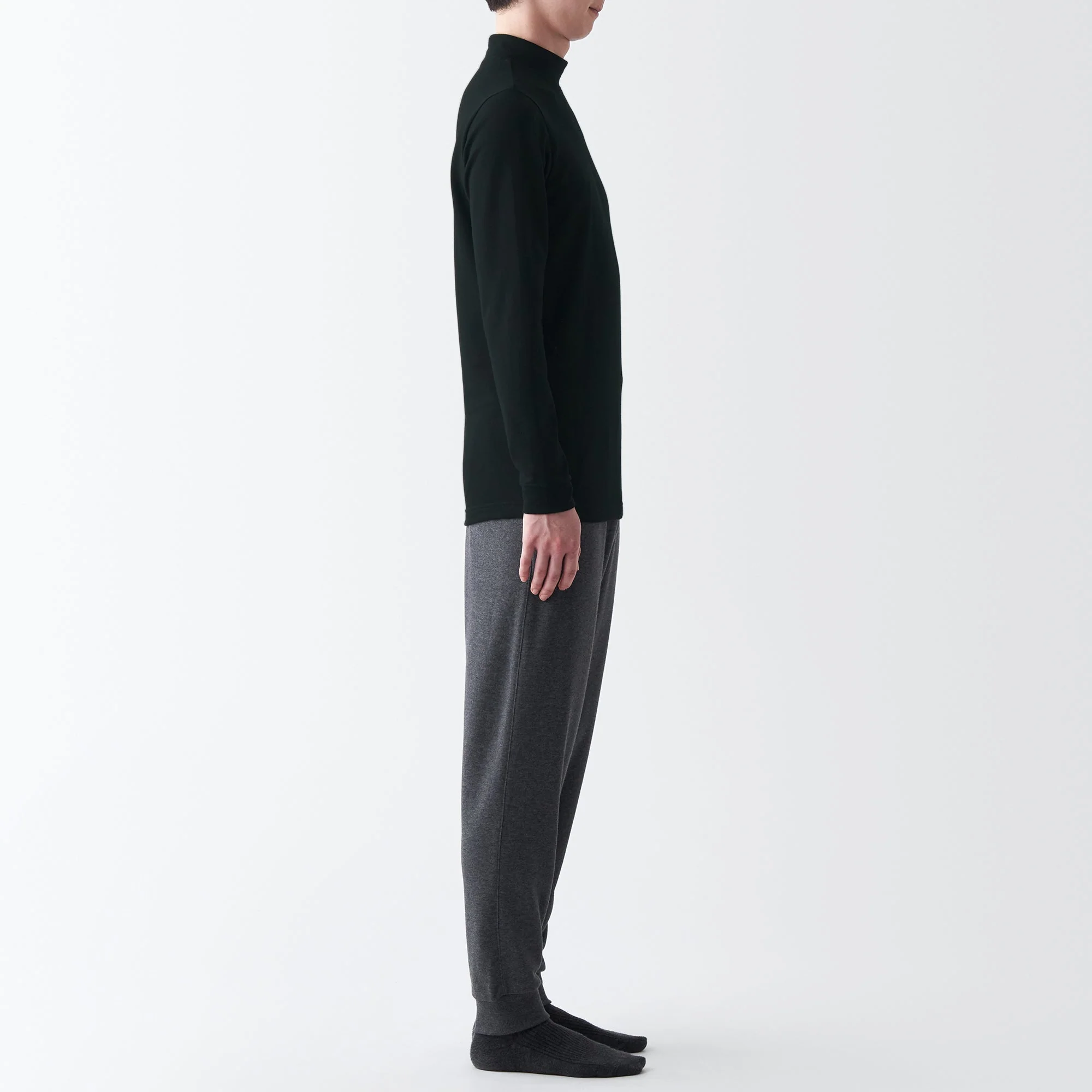 Men's Warm Cotton High Neck Long Sleeve T-Shirt - Image 19