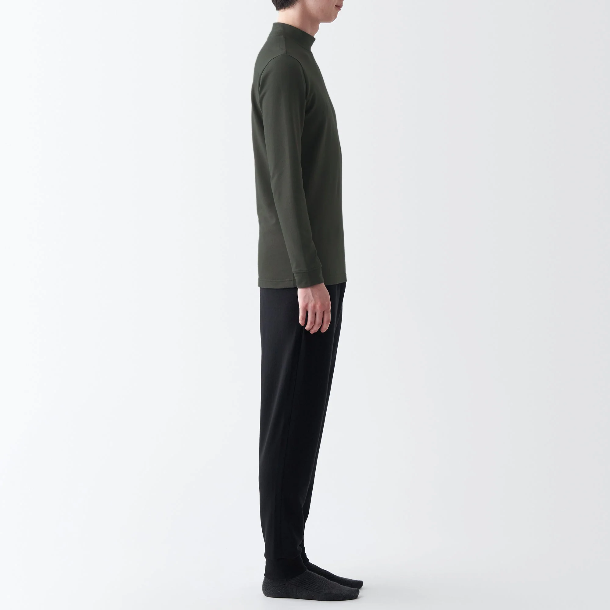 Men's Warm Cotton High Neck Long Sleeve T-Shirt - Image 5
