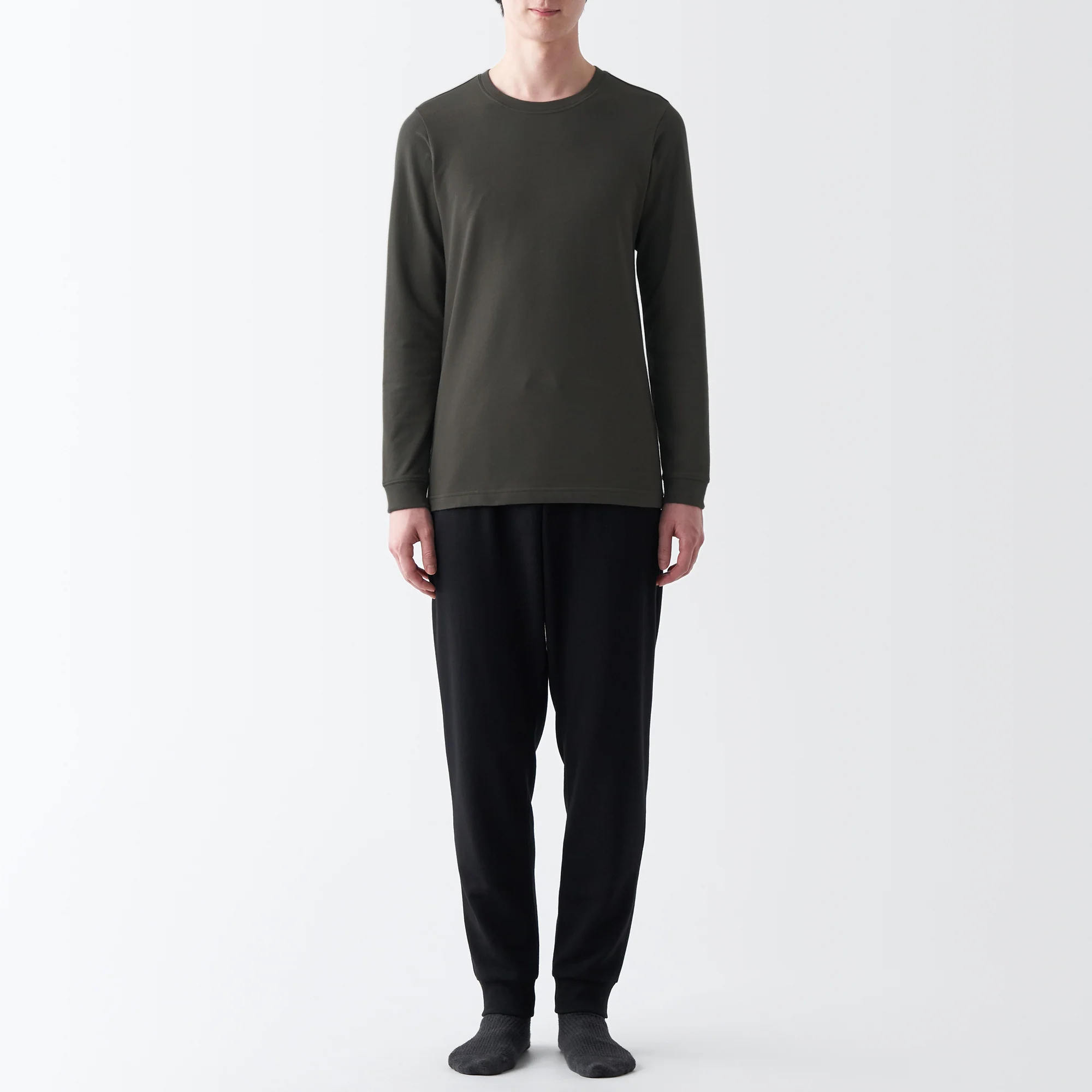 Men's Warm Cotton Crew Neck Long Sleeve T-Shirt - Image 25