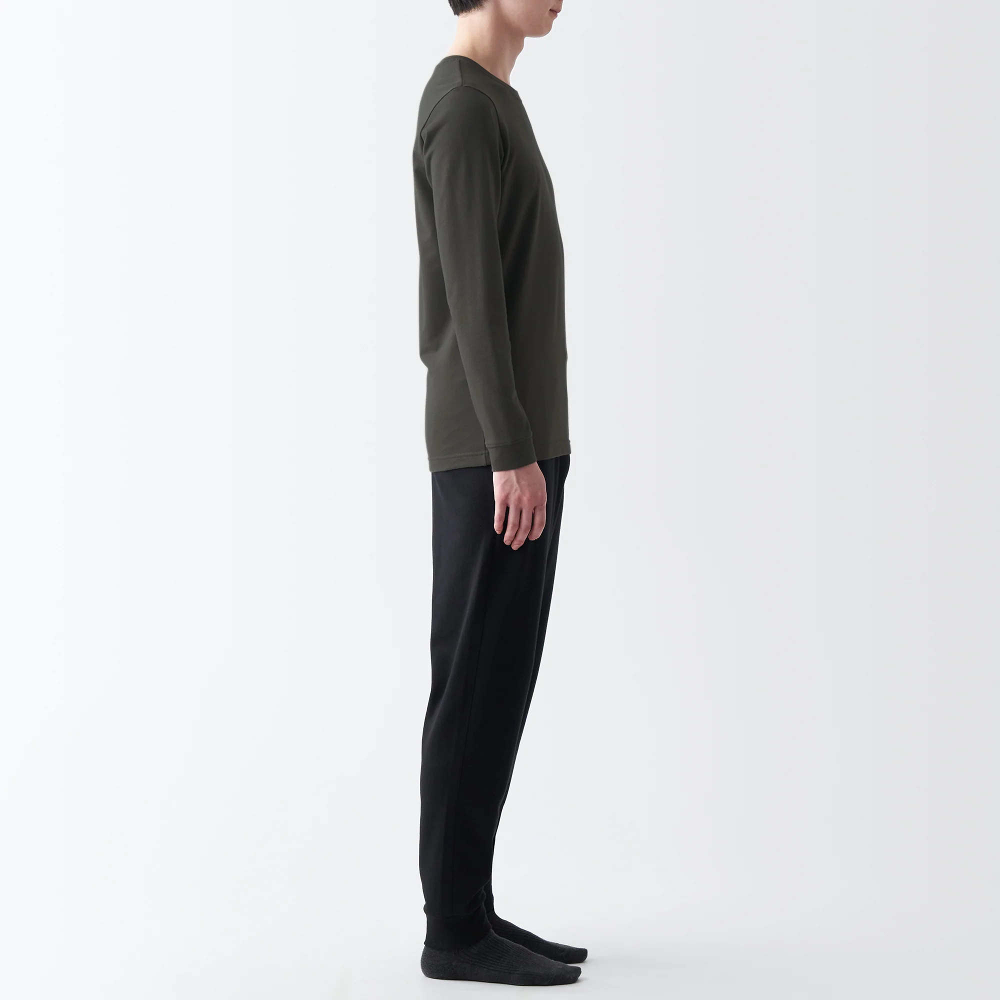 Men's Warm Cotton Crew Neck Long Sleeve T-Shirt - Image 26