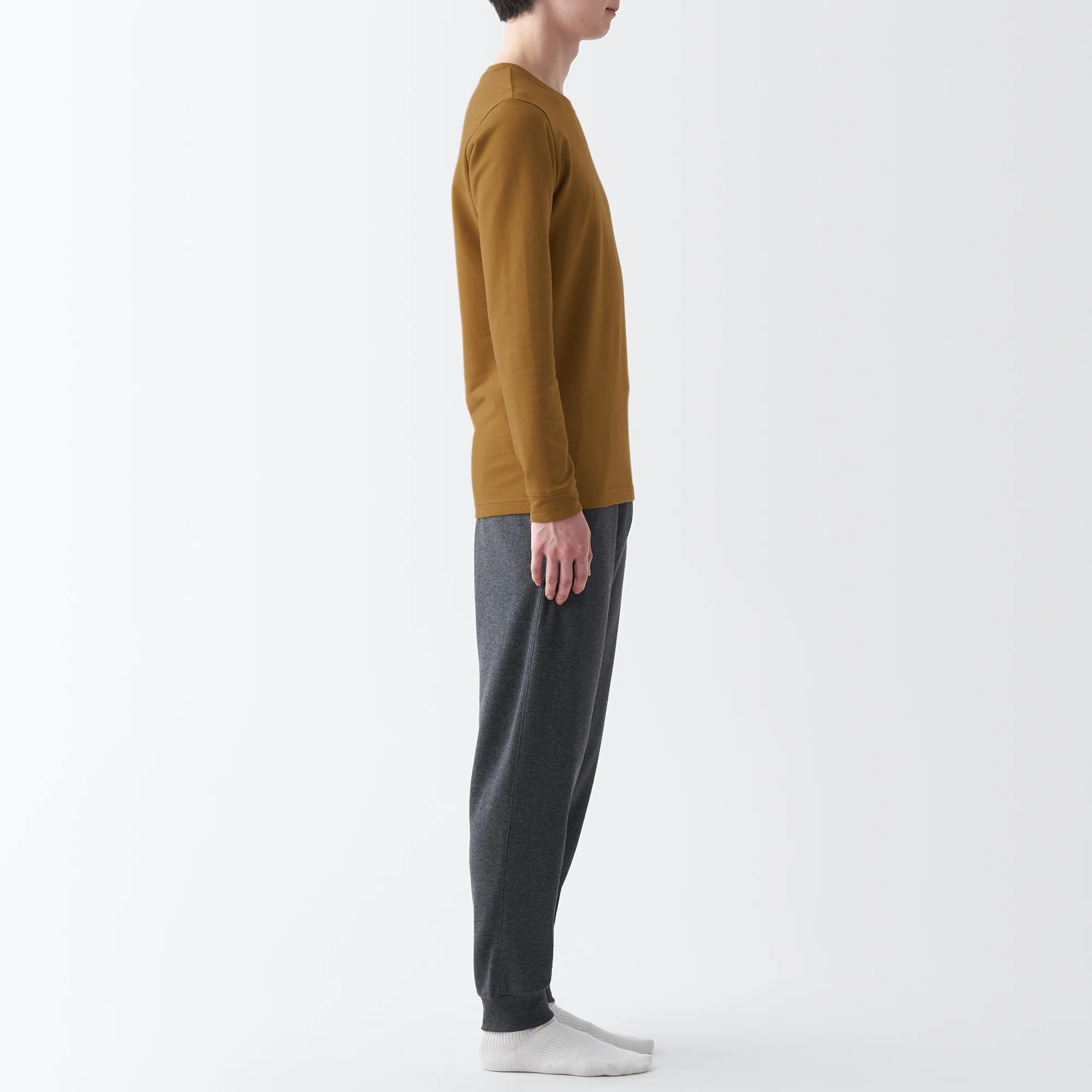 Men's Warm Cotton Crew Neck Long Sleeve T-Shirt - Image 33