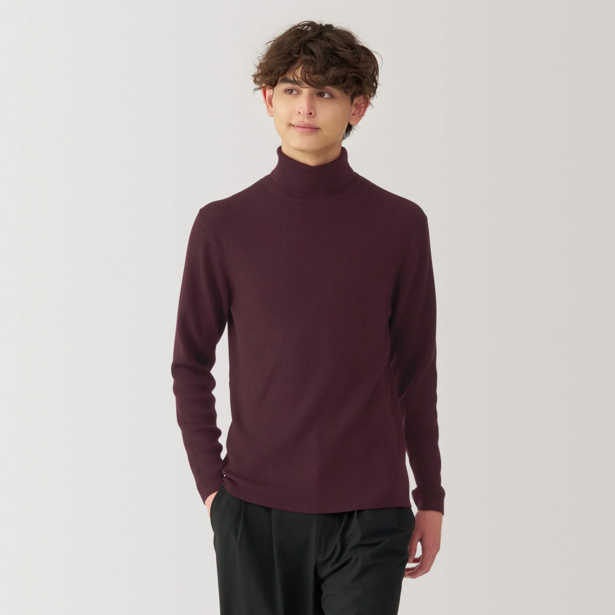 Men's Washable High-Gauge Turtleneck Ribbed Sweater - Image 10