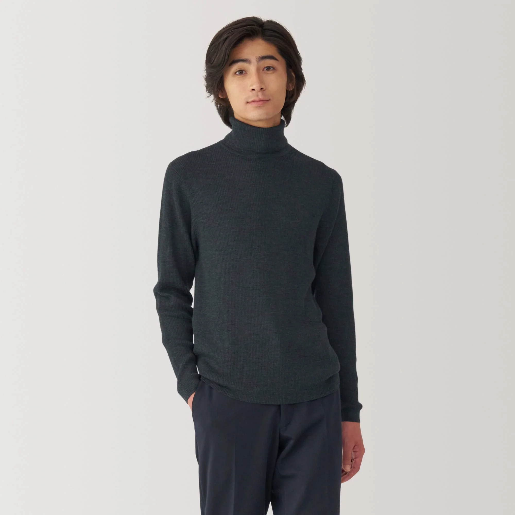 Men's Washable High-Gauge Turtleneck Ribbed Sweater - Image 24
