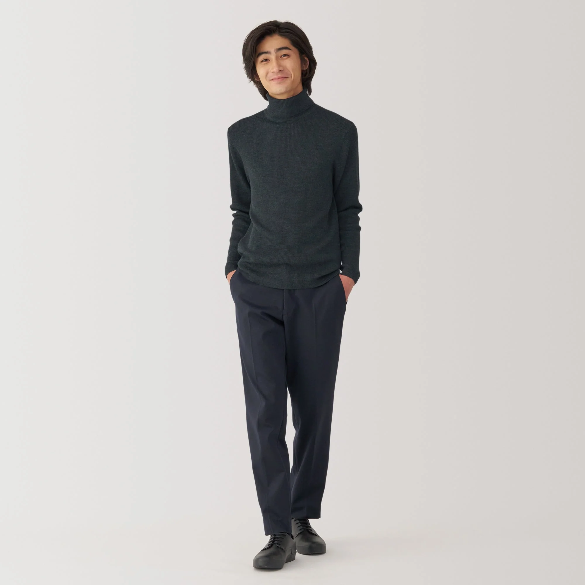 Men's Washable High-Gauge Turtleneck Ribbed Sweater - Image 25