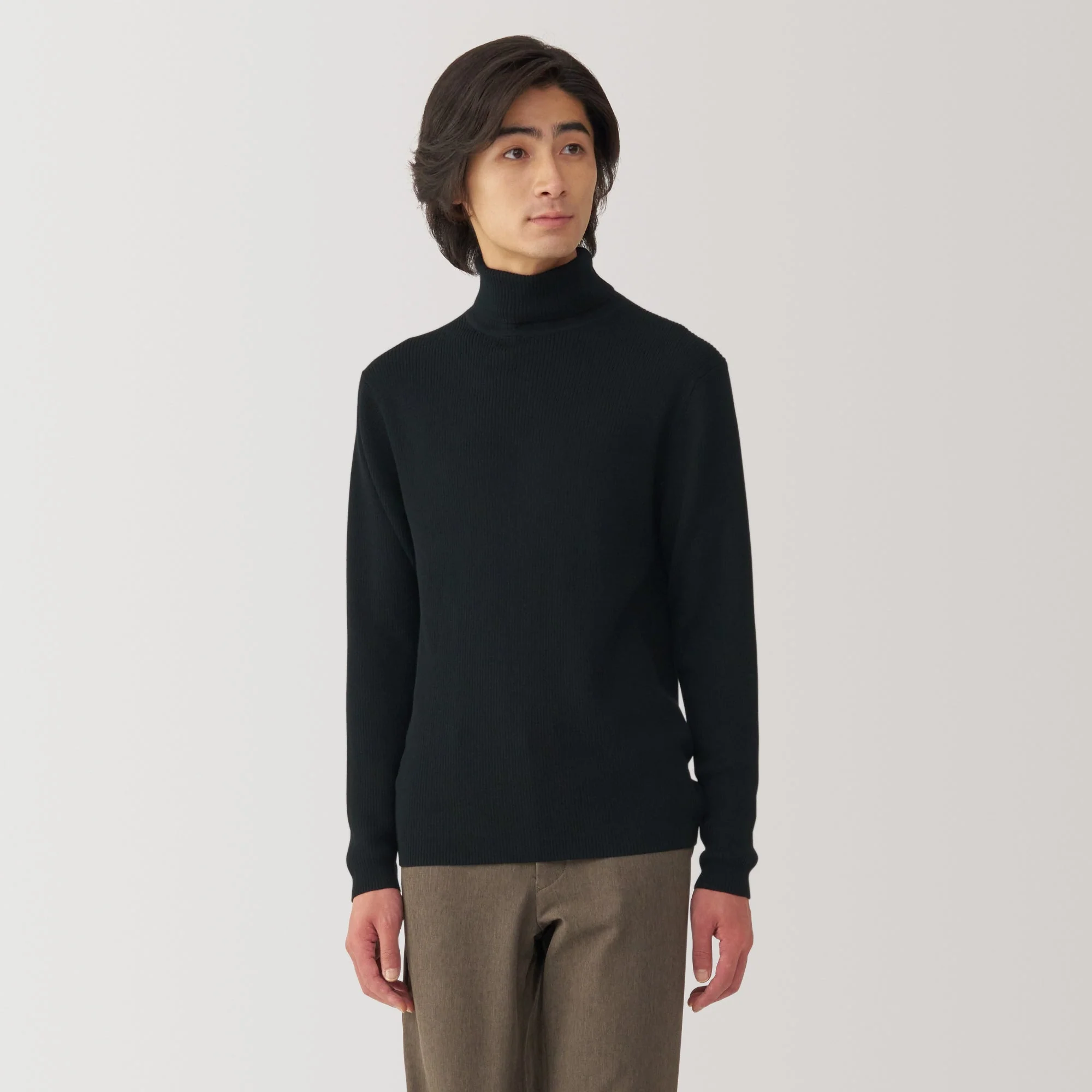 Men's Washable High-Gauge Turtleneck Ribbed Sweater - Image 31