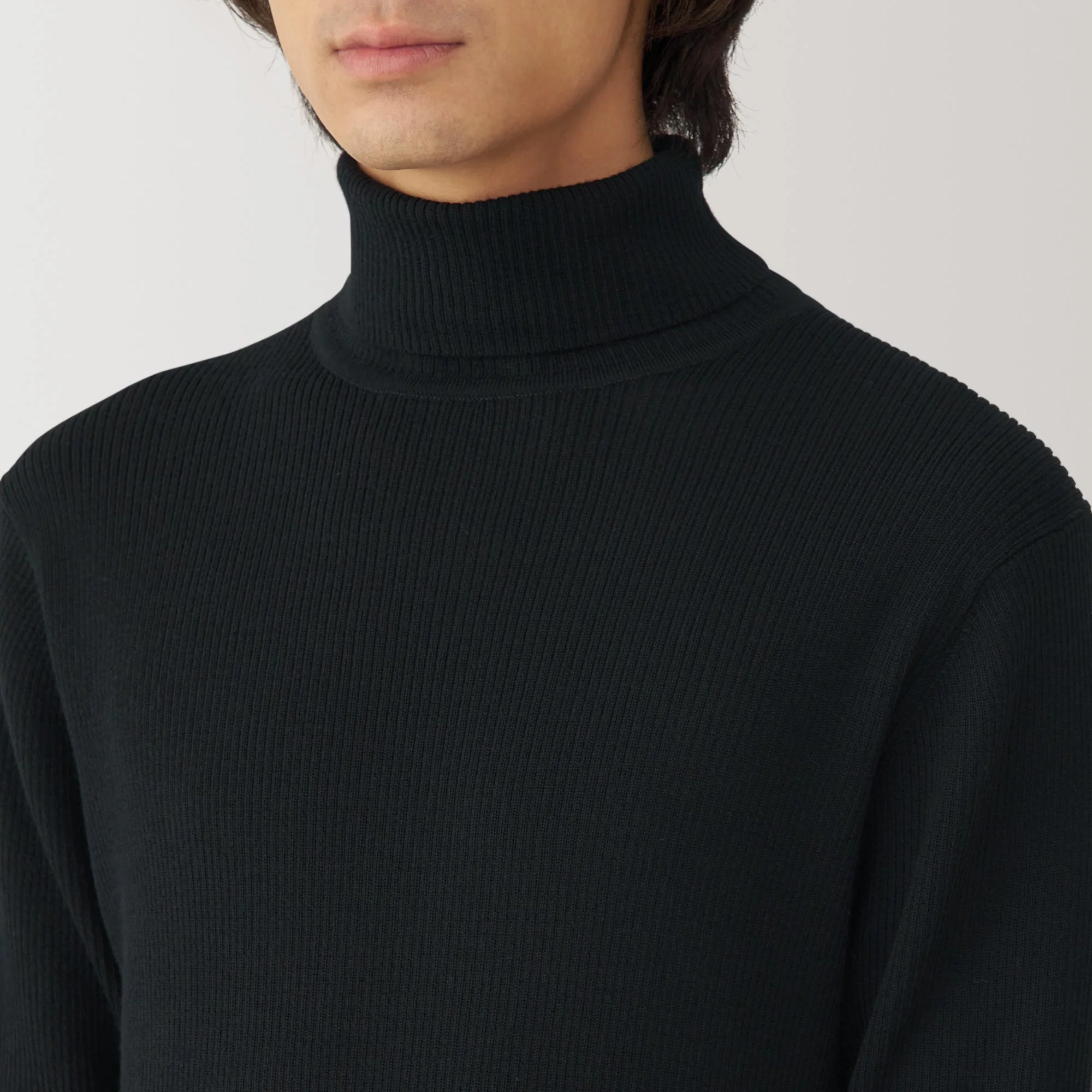 Men's Washable High-Gauge Turtleneck Ribbed Sweater - Image 35