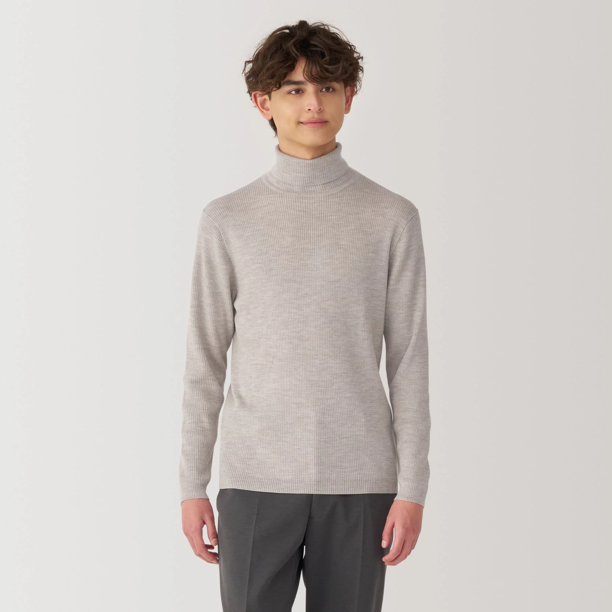 Men's Washable High-Gauge Turtleneck Ribbed Sweater - Image 38
